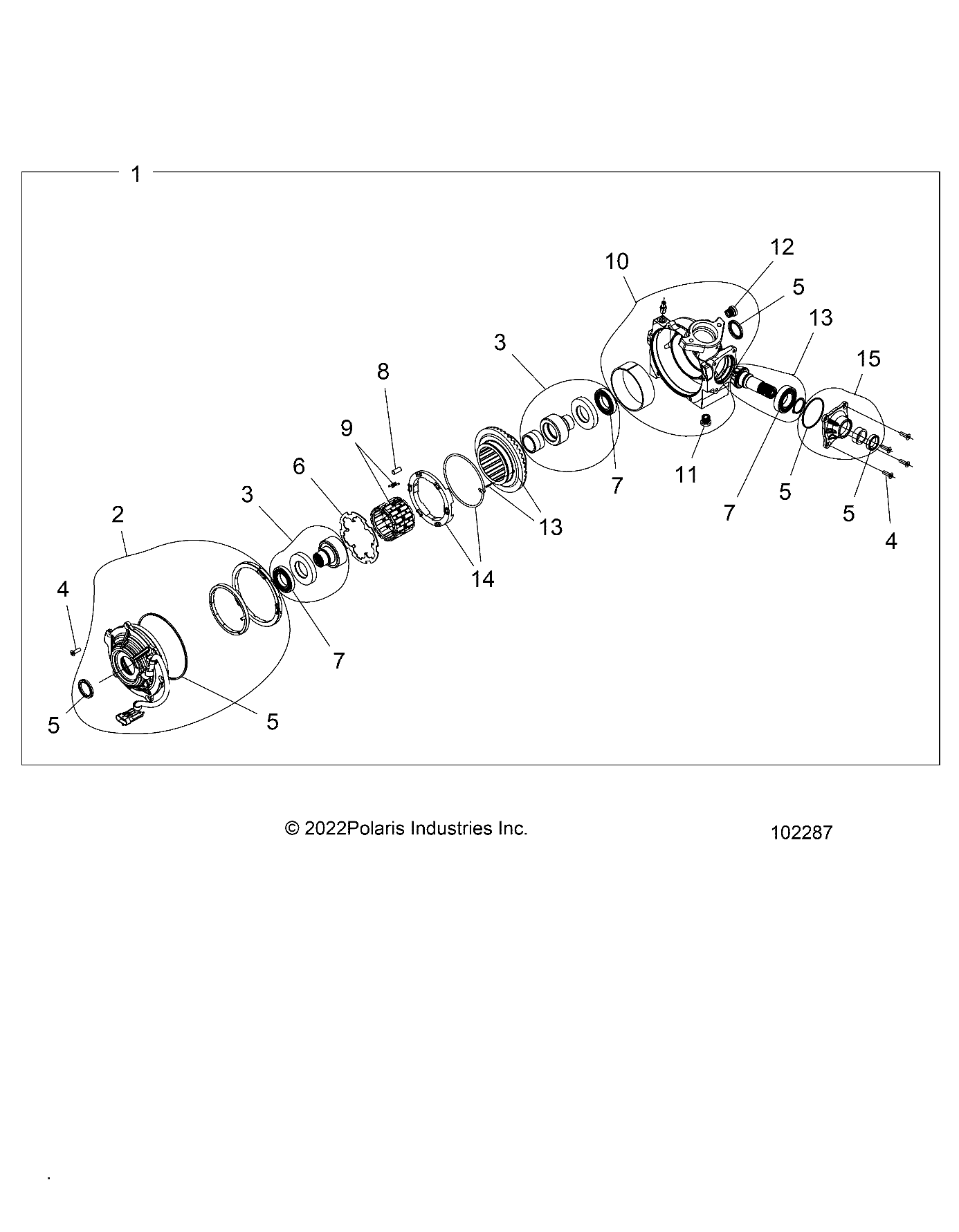 2026 SCRAMBLER 850 48" R02 - A26SVA85A4 β DRIVE TRAIN, FRONT GEARCASE INTERNALS - A26SVA85A4 (102287) diagram