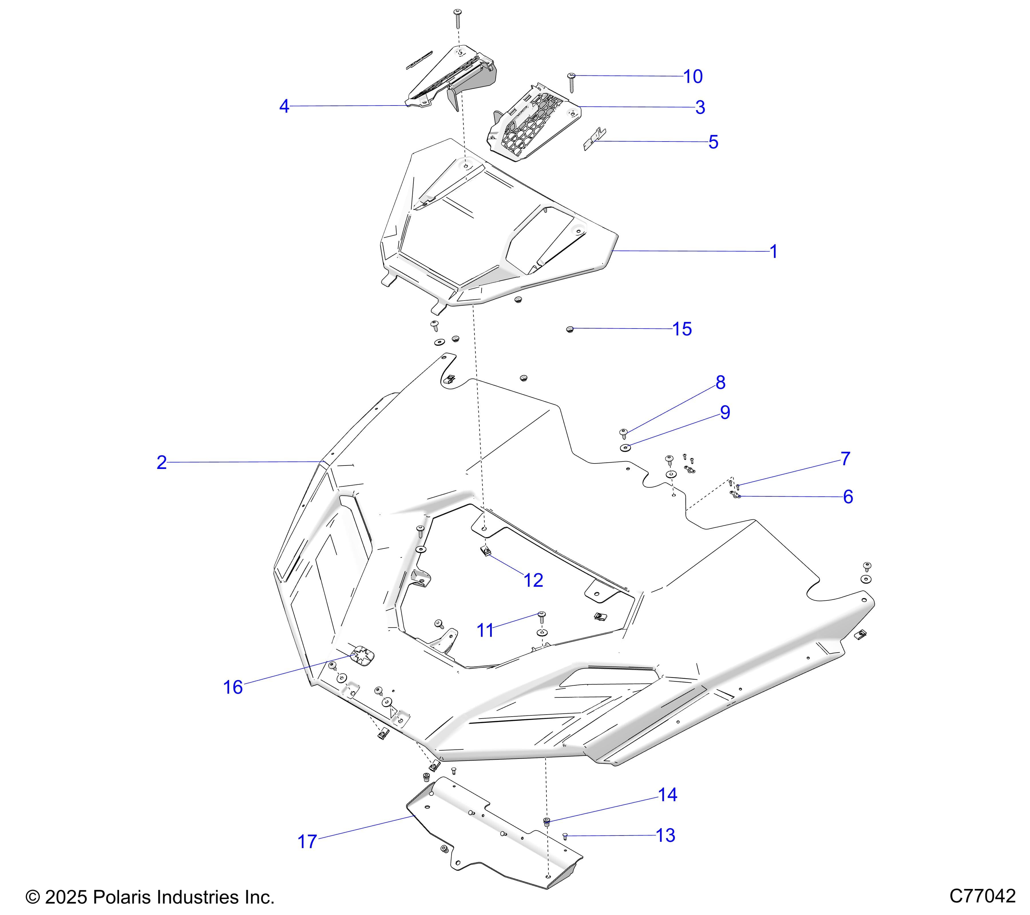 2026 RZR PRO R RACE H.O. β BODY, HOOD - Z26RRL2KAL (C77042) diagram