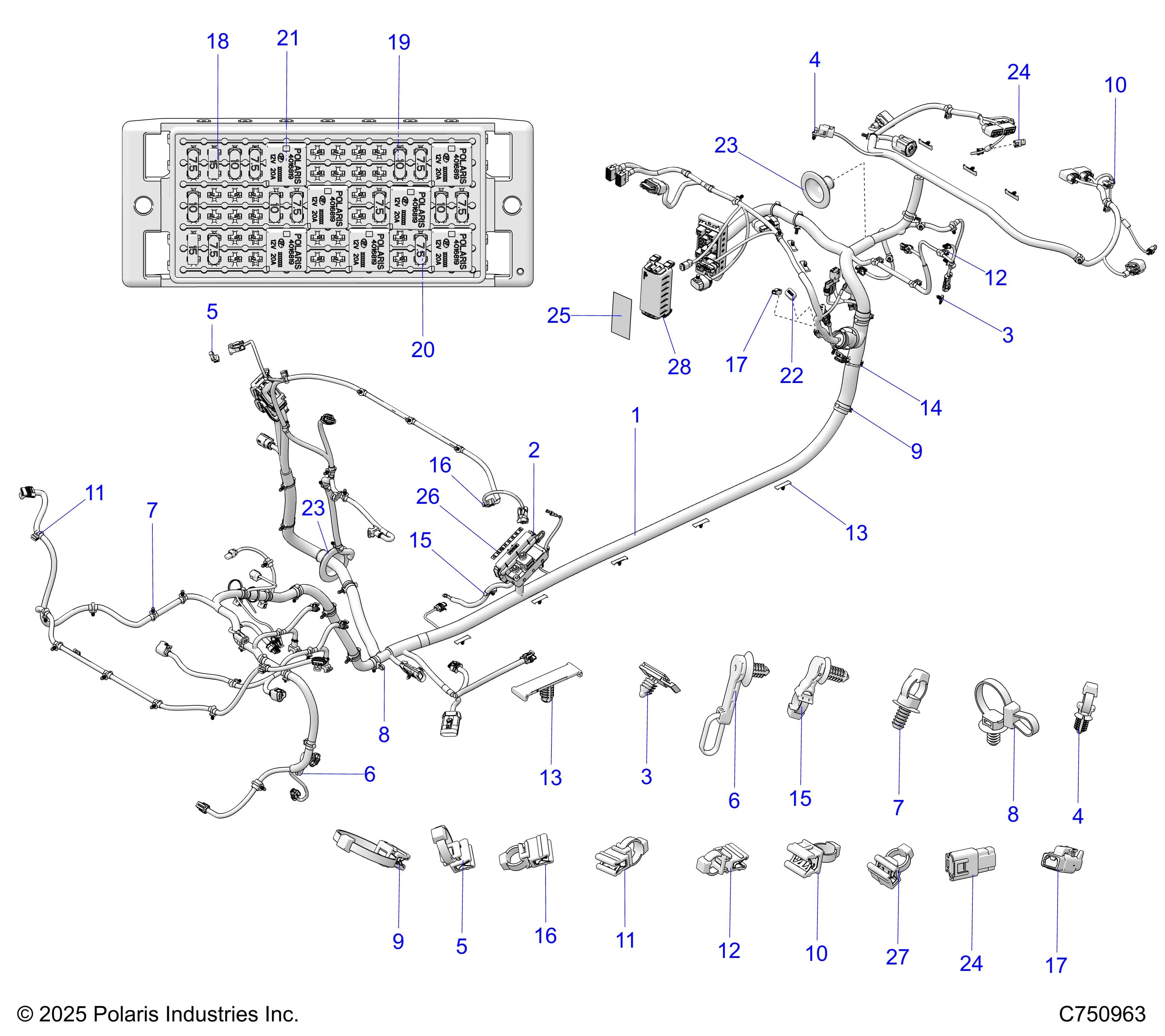 2026 RZR PRO XP SPORT β ELECTRICAL, WIRE HARNESS, CHASSIS - Z26XPE92A4/B4/A6/B6 (C750963) diagram
