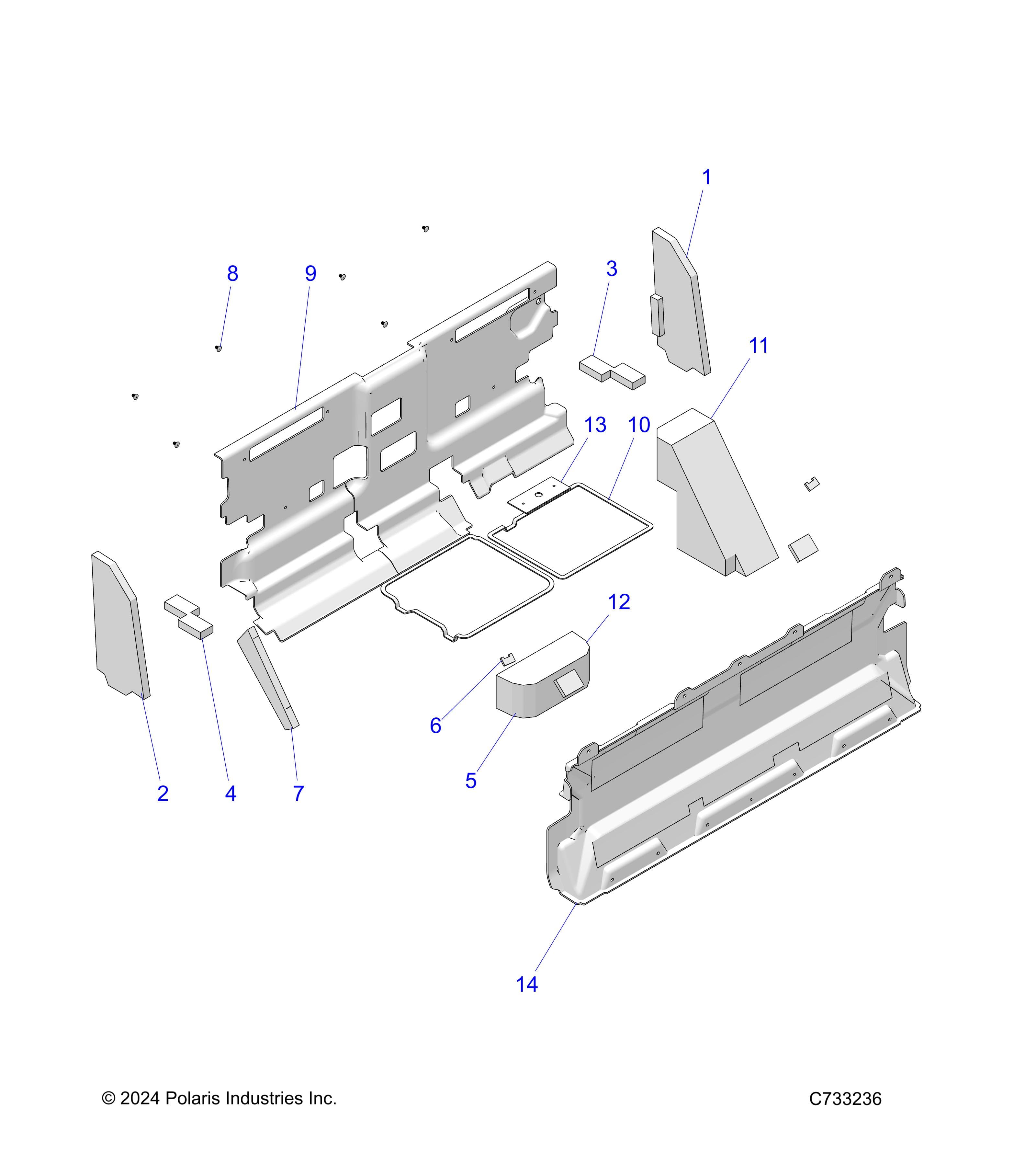 2026 RANGER 1000 XP CREW NSTR PREMIUM β BODY, CAB FOAM & REAR PANEL - R26RSU99A9/B9/AF/BF/AH/BH/AS/BS/AB/BB (C733236) diagram
