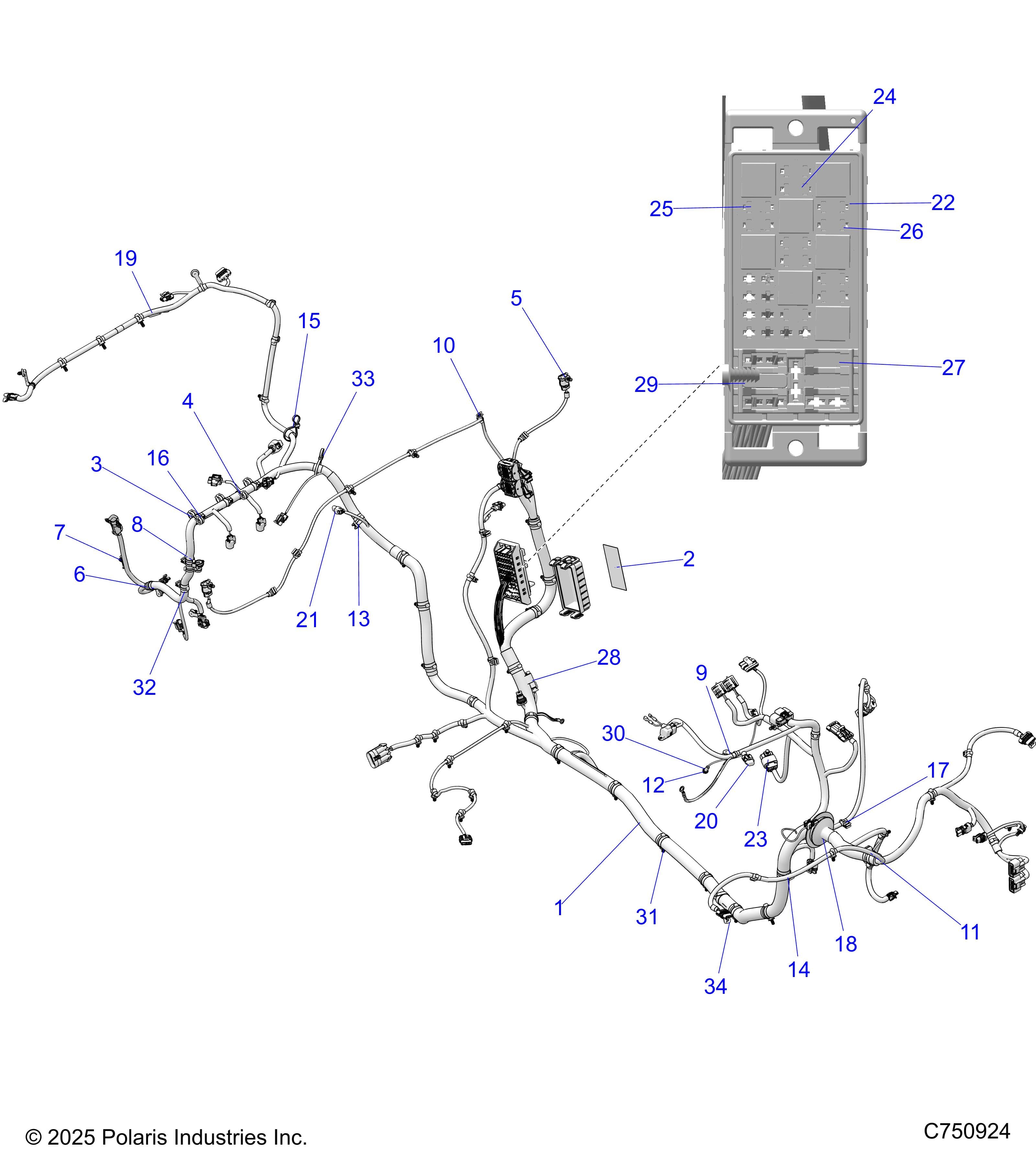 2026 RZR XP 4 1000 SPORT β ELECTRICAL, WIRE HARNESS(TO 1.1.2026) - Z26NMS99A4/B4/A6/B6 (C750924) diagram