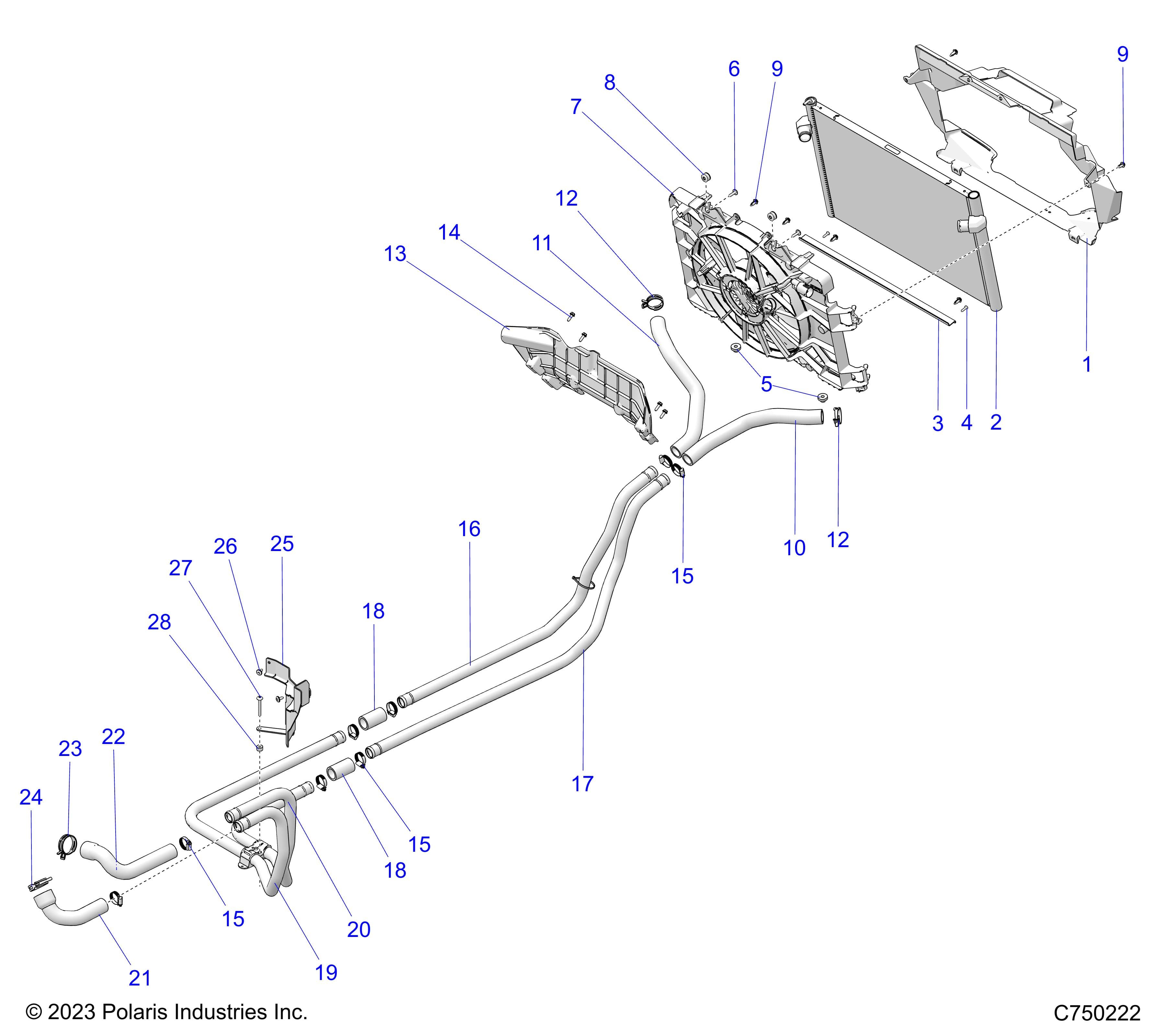 2026 RZR PRO R LE β ENGINE, COOLING - Z26RPP2KBL (C750222) diagram