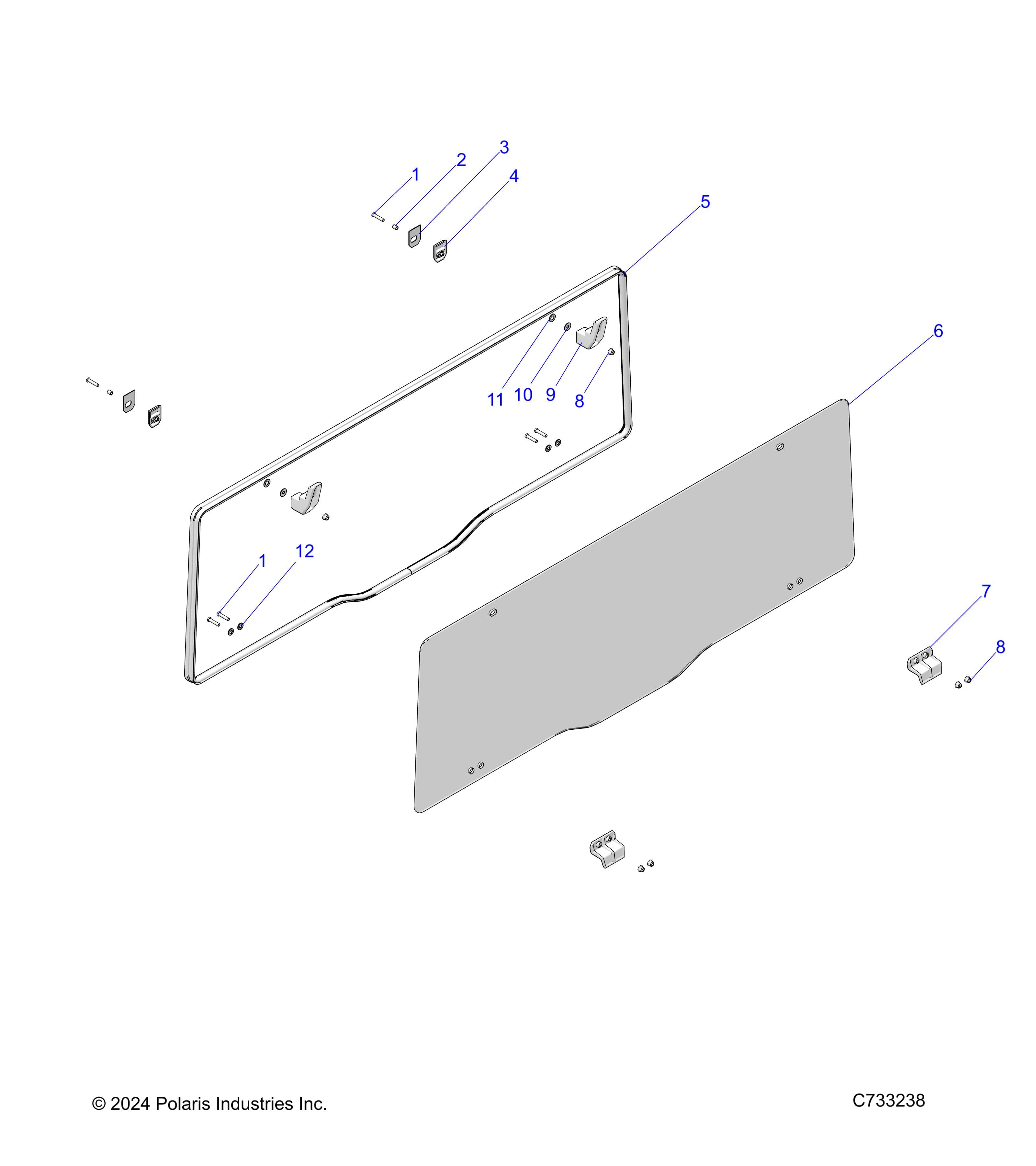 2026 RANGER 1000 XP CREW NORTHSTAR TEXAS EDITION β BODY, REAR WINDOW - R26RST99AL (C733238) diagram