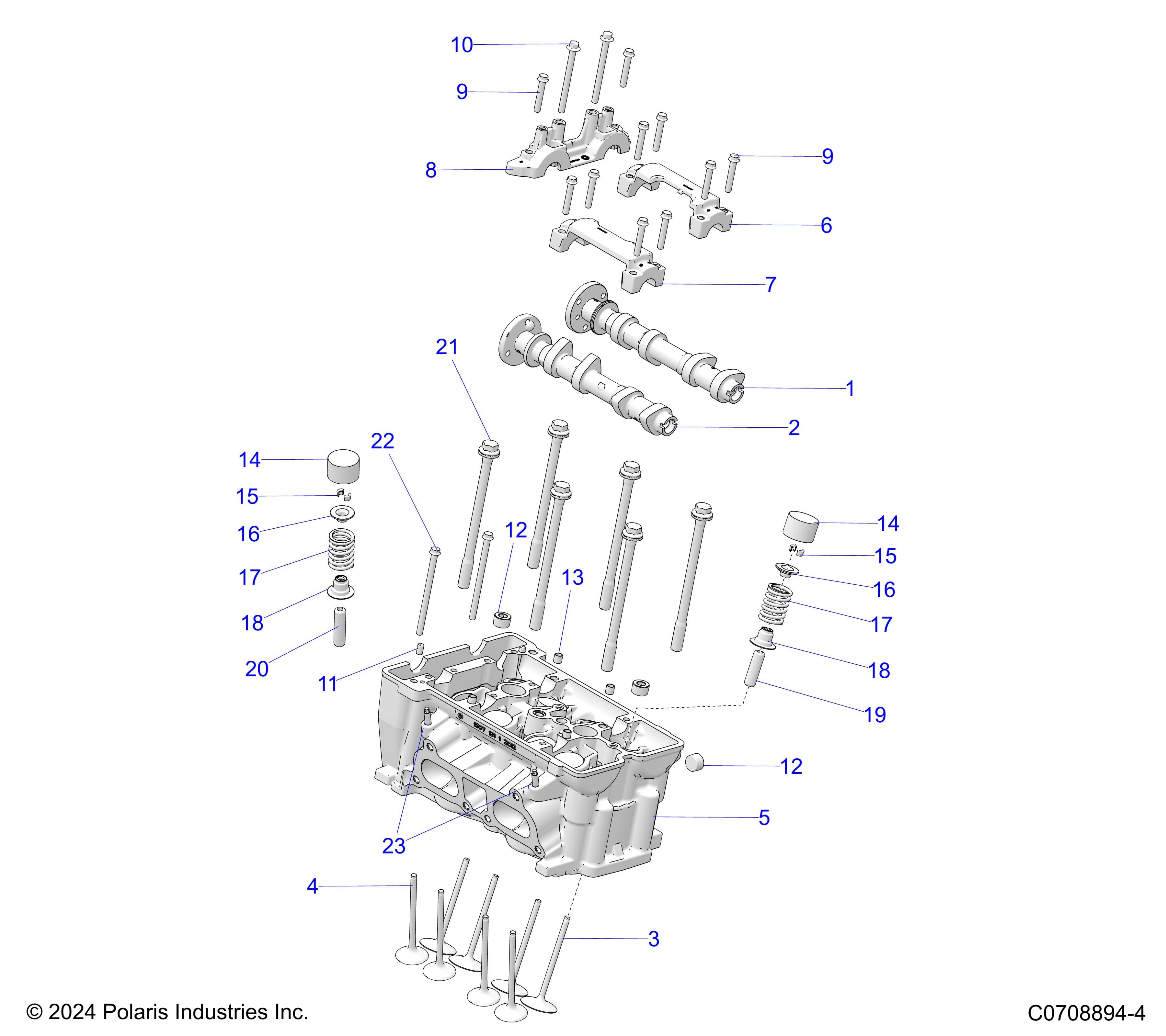2026 POLARIS XPEDITION ADV 5 NORTHSTAR β ENGINE, CYLINDER HEAD AND VALVES diagram
