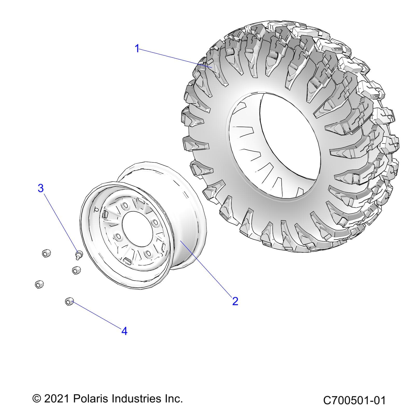 2026 RZR 900 TRAIL SPORT β WHEELS, FRONT - Z26A5E87A5 (C700501-01) diagram