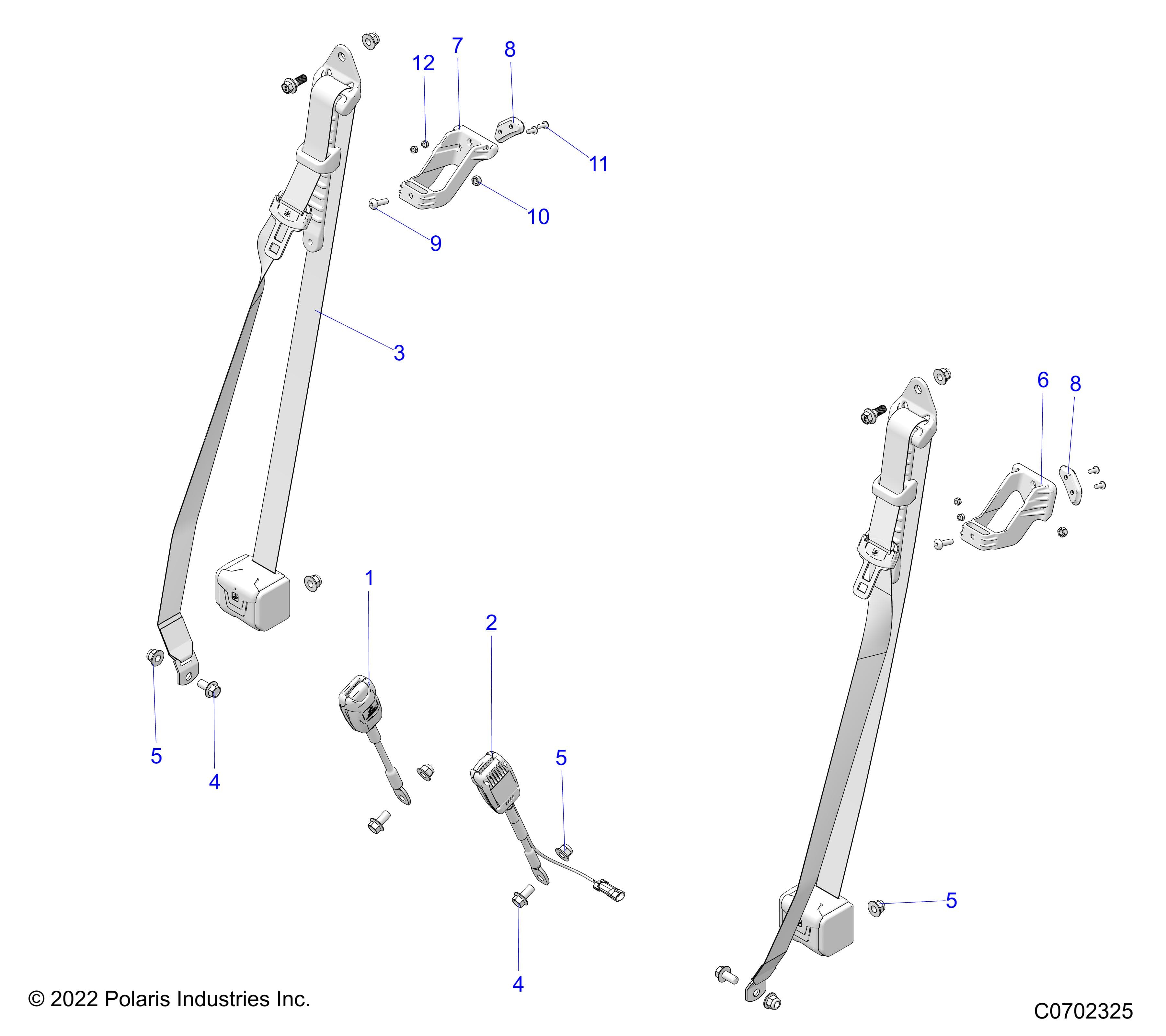 2026 GENERAL 1000 SPORT β BODY, SEAT BELT MOUNTING diagram