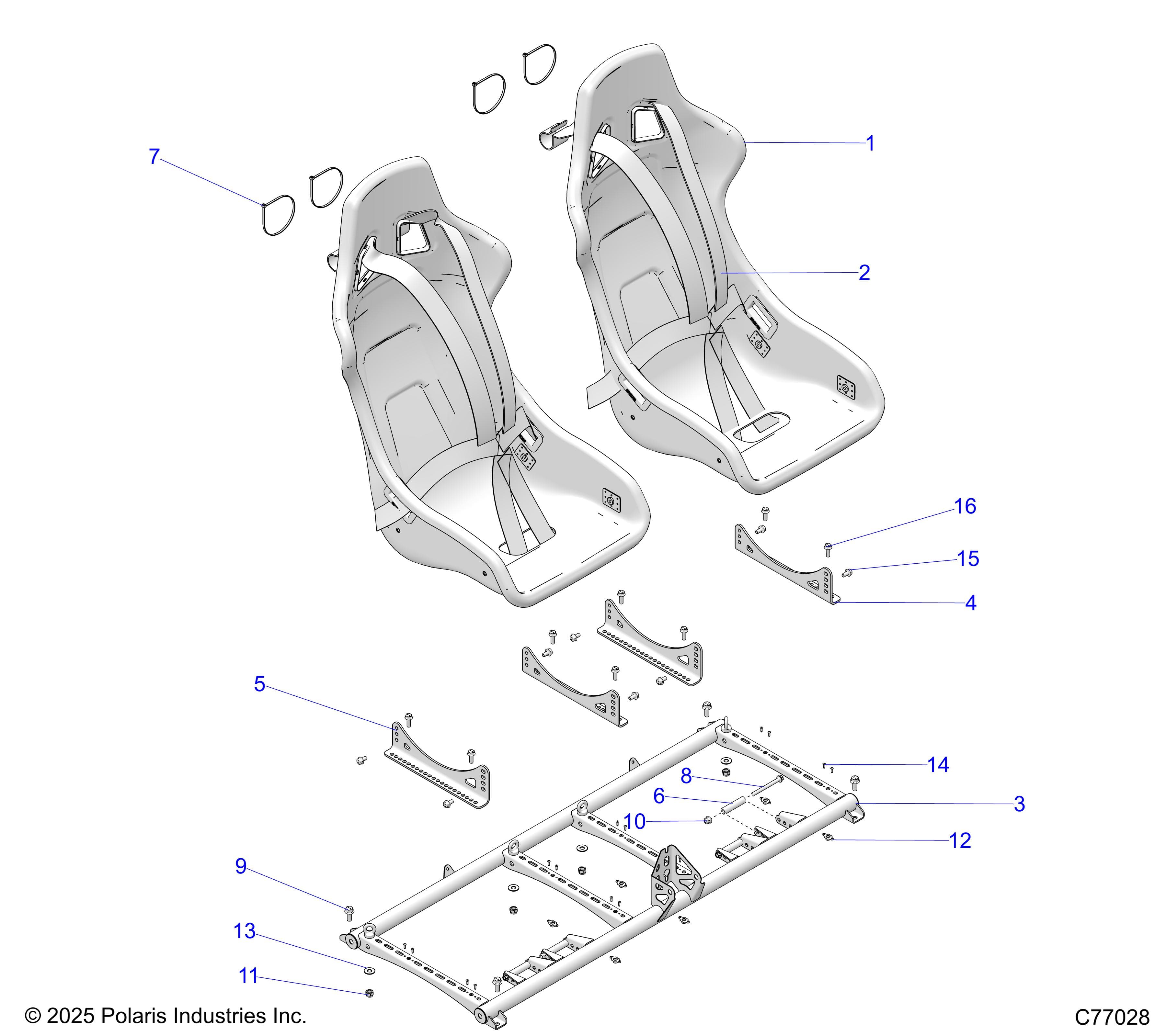 2026 RZR PRO R RACE β BODY, SEATS - Z26RRE2KAL (C77028) diagram