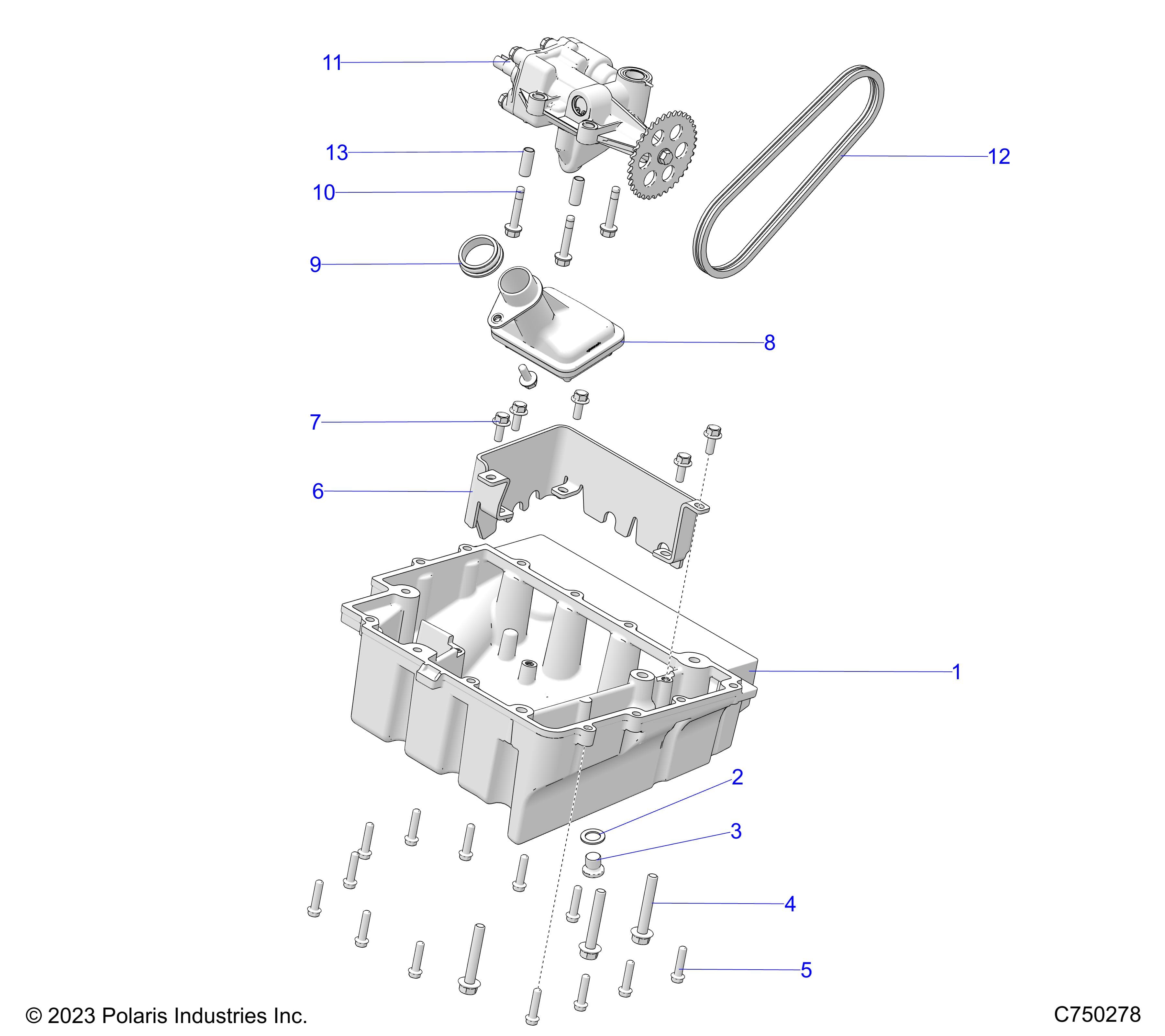 2026 RZR PRO S4 SPORT β ENGINE, OIL PUMP & PAN - Z26S4E92A4/B4/A6/B6 (C7502783) diagram