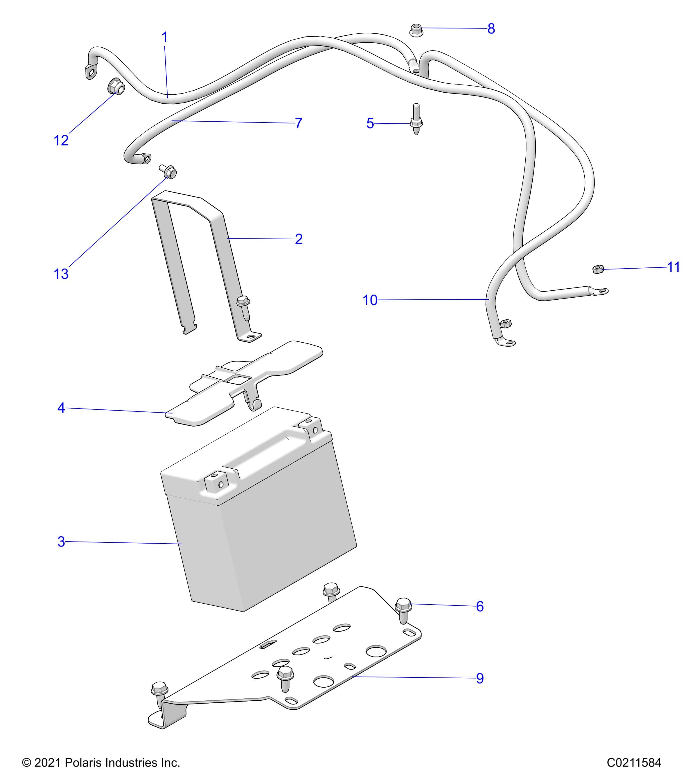 2026 SPORTSMAN 850 MUD 49S R01 - A26SXN85A7 β ELECTRICAL, BATTERY - A26SXN85A7 (C0211584) diagram