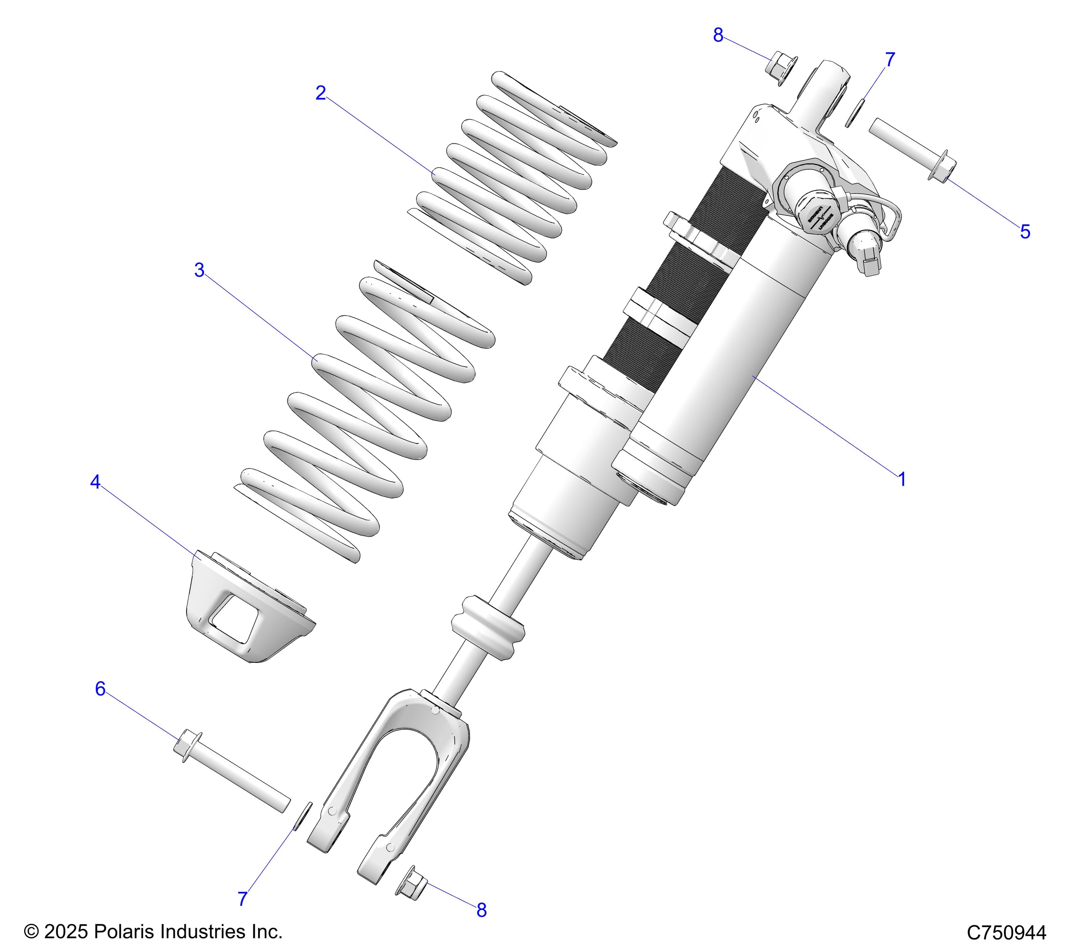 2026 RZR PRO R4 LE β SUSPENSION, FRONT SHOCK MOUNTING - Z26R4P2KBL (C750944) diagram