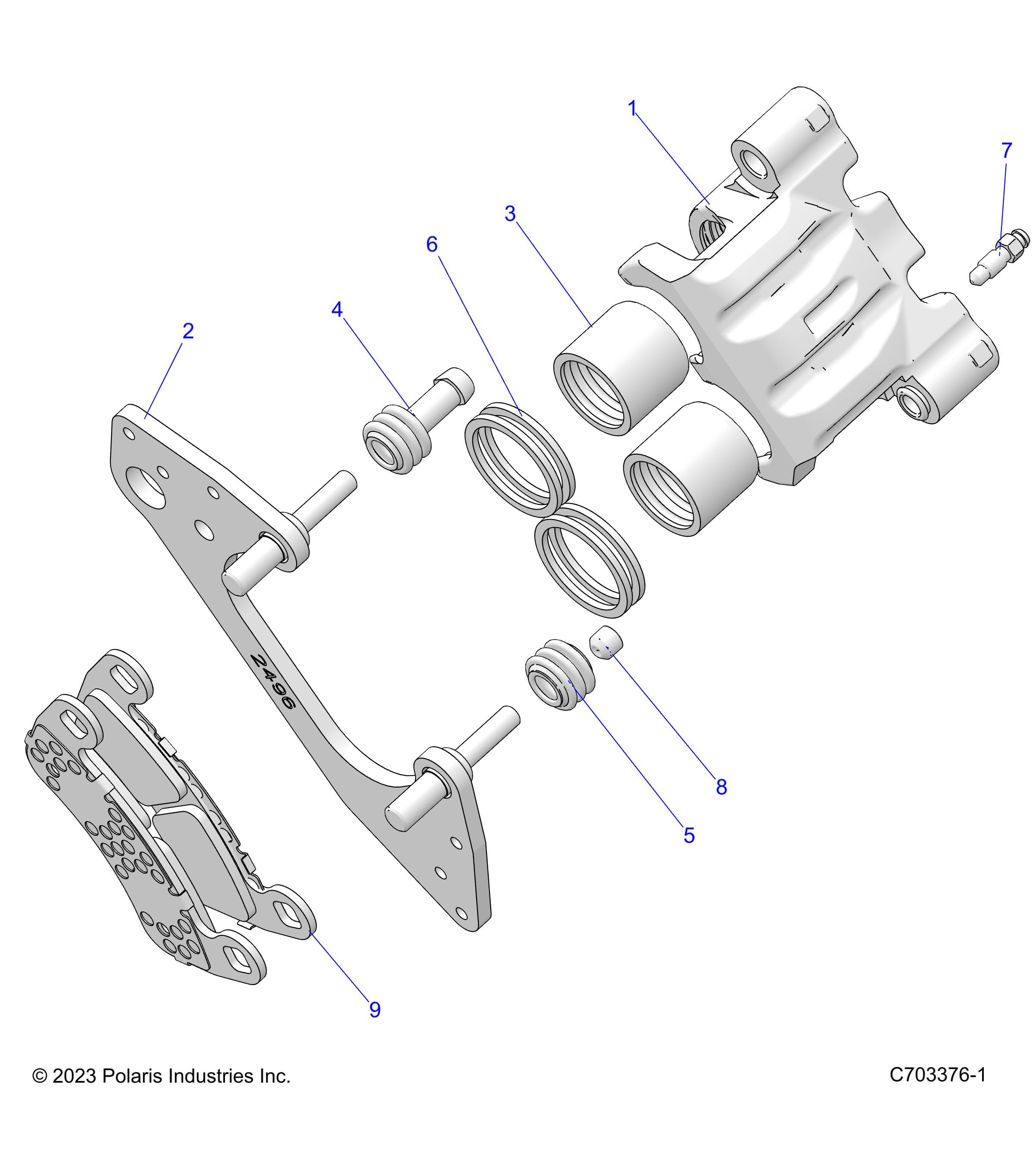 2026 RZR XP 1000 ULTIMATE β BRAKES, FRONT CALIPER - Z26NET99A4/B4/A6/B6 (C7033767-1) diagram