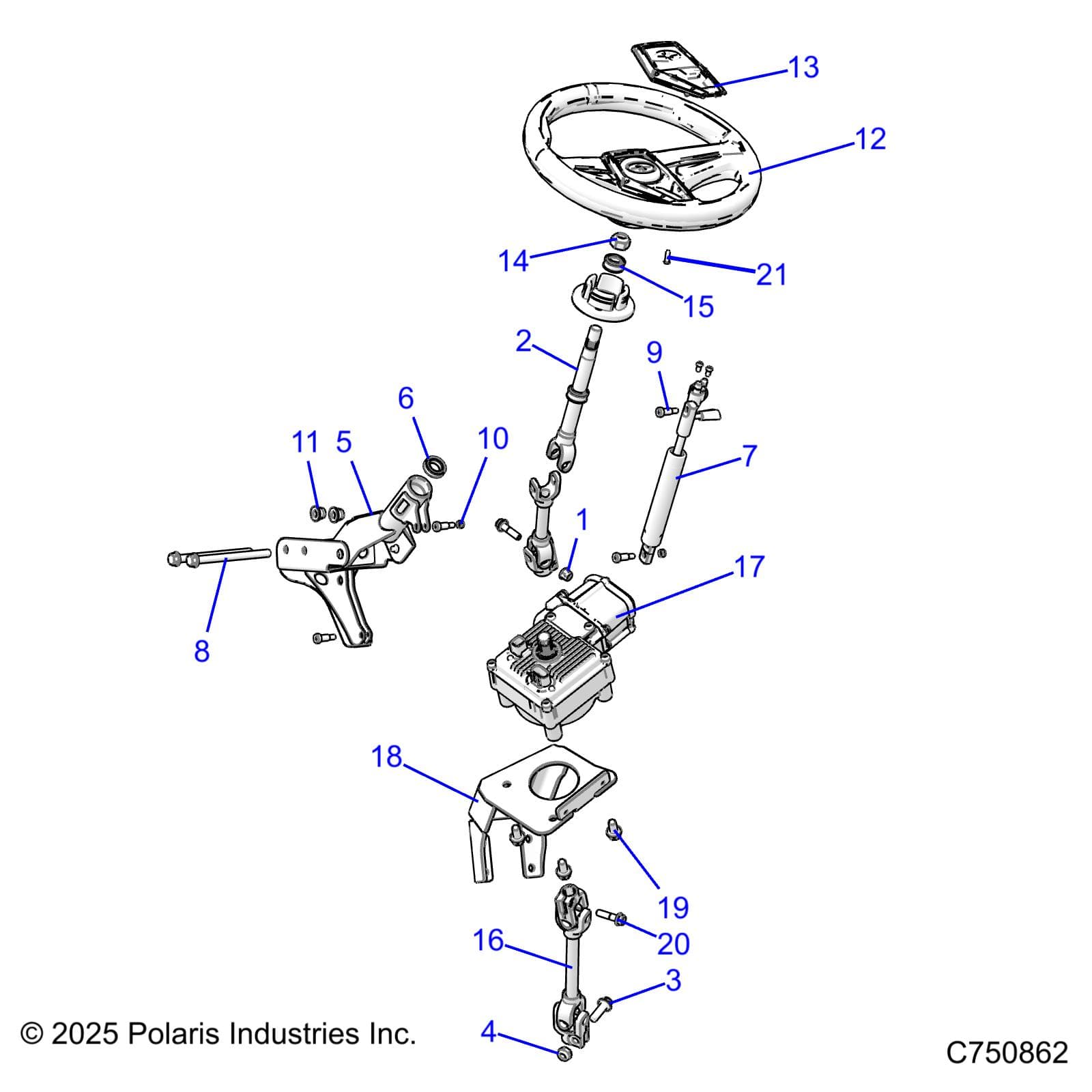 2026 RZR 900 TRAIL SPORT β STEERING, POWER STEERING ASM. - Z26A5E87A5 (C750862) diagram