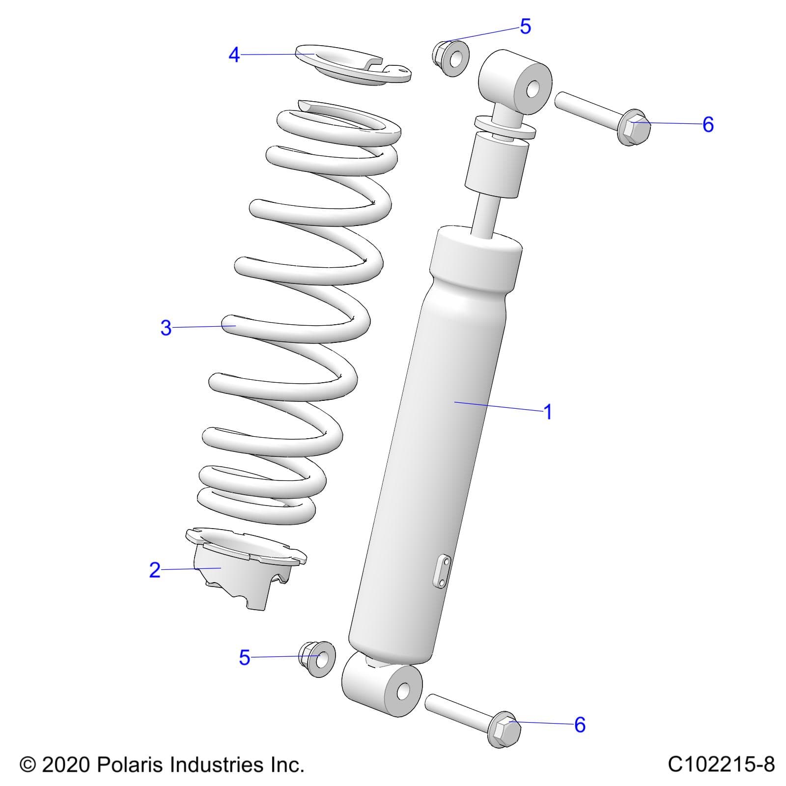 2026 SPORTSMAN 850 MUD 49S R01 - A26SXN85A7 β SUSPENSION, SHOCK, FRONT - A26SXN85A7 (C102215-8) diagram