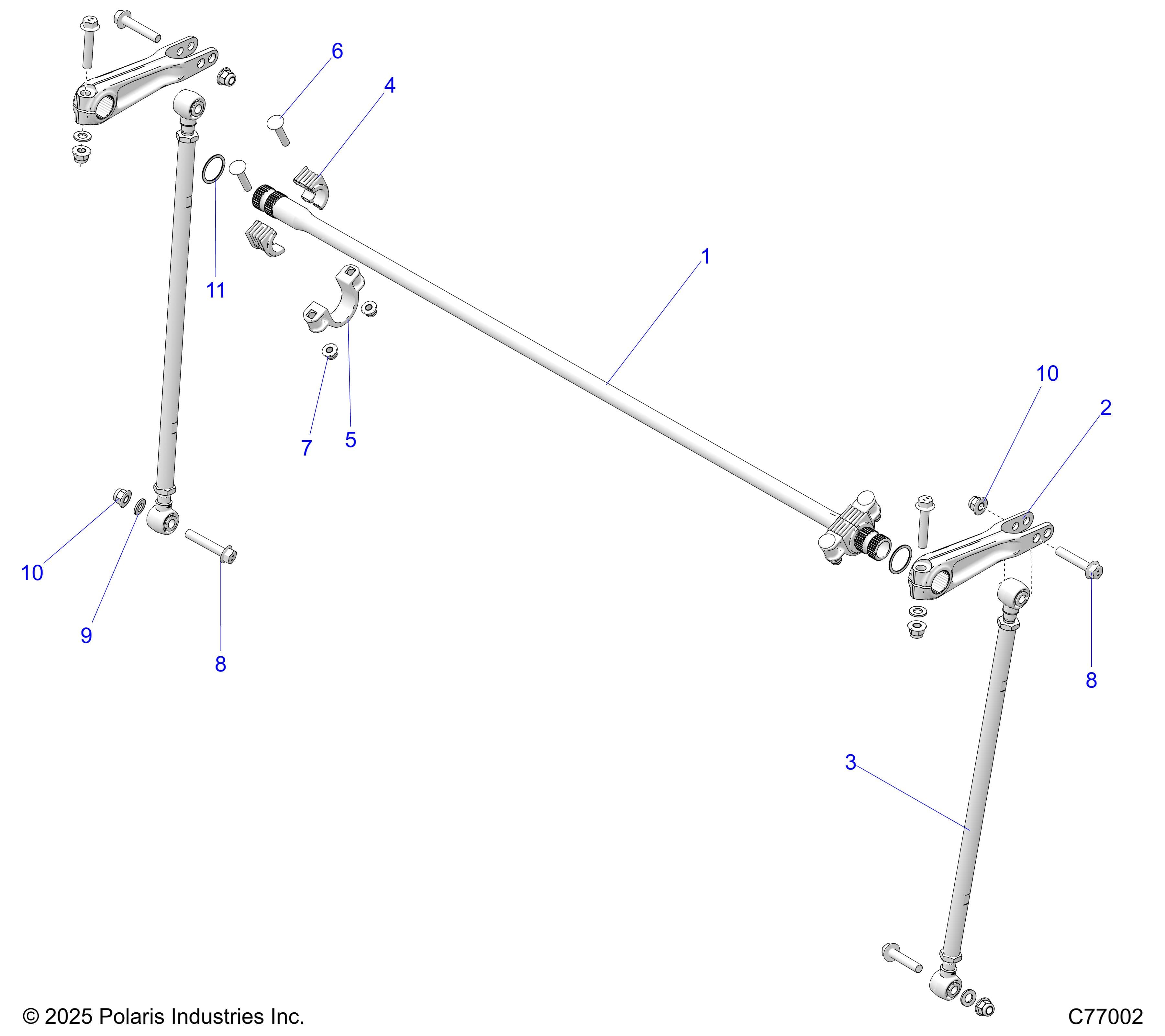 2026 RZR PRO R RACE β SUSPENSION, REAR STABILIZER BAR - Z26RRE2KAL (C77002) diagram