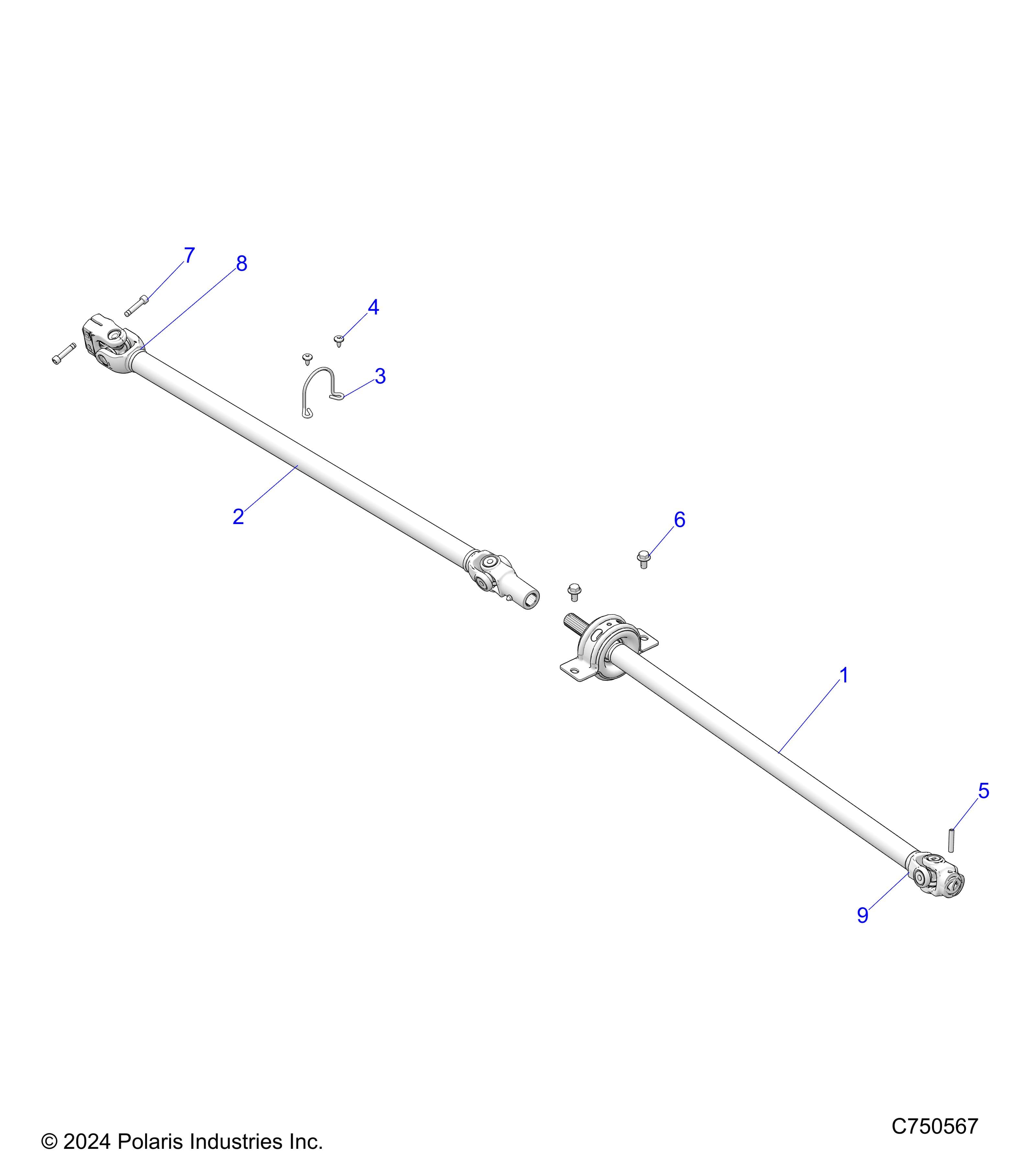 2026 RZR PRO XP SPORT β DRIVE TRAIN, PROP SHAFT - Z26XPE92A4/B4/A6/B6 (C750567) diagram