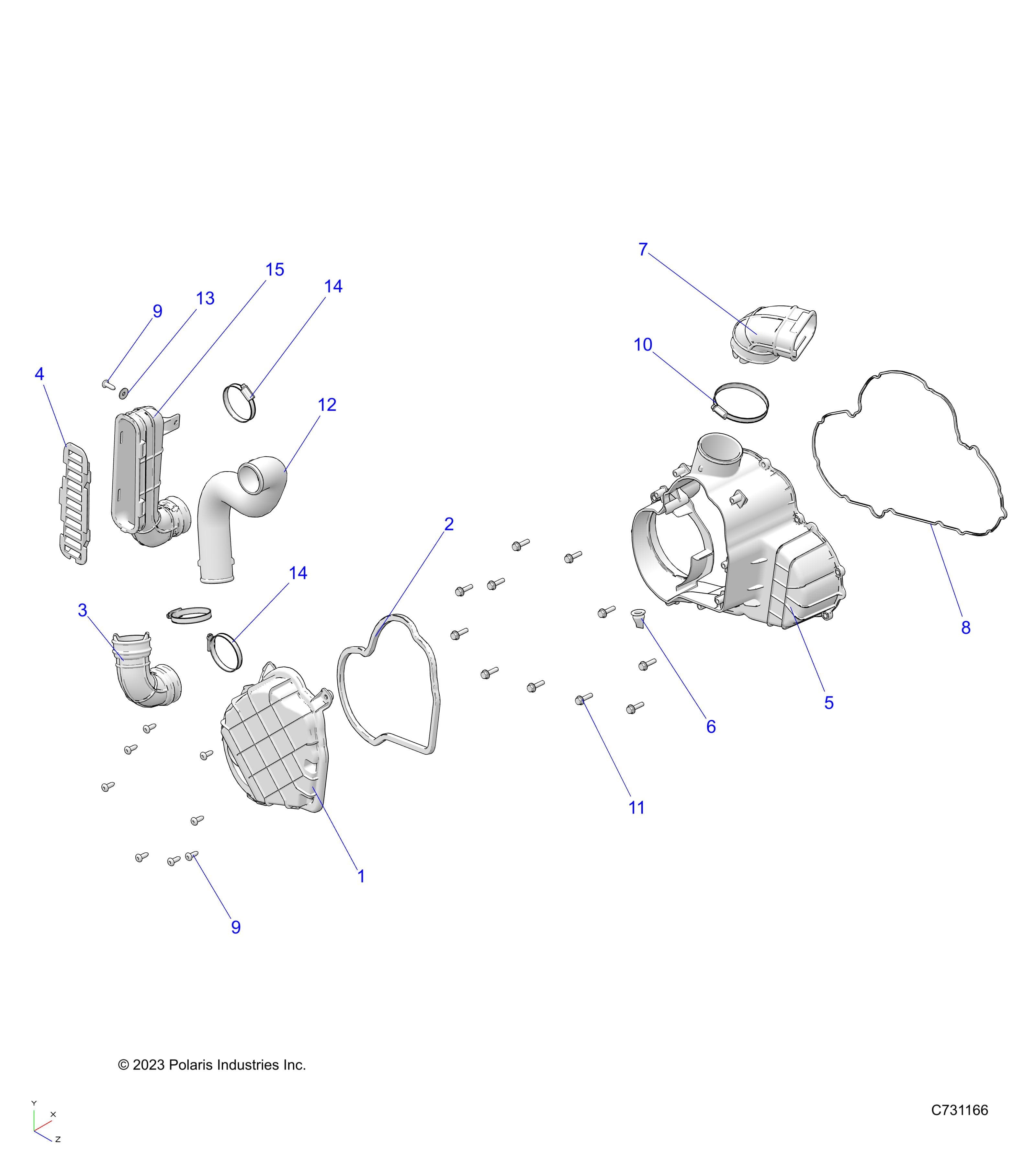 2026 RANGER 1000 XP NSTR ULTIMATE TRAIL BOSS β ENGINE, ALTERNATOR COVER HVAC - R26RRV99AK (C731166) diagram