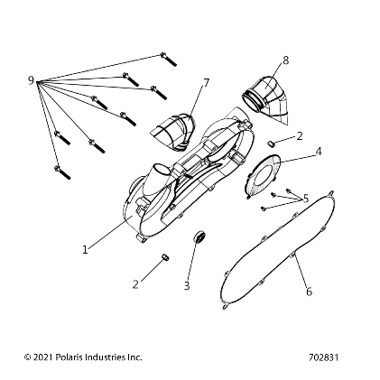 2026 RZR 200 EVAP β ENGINE, CRANKCASE COVER ASM, LEFT - Z26HCA18A4/A7/B4/B7 (702831) diagram