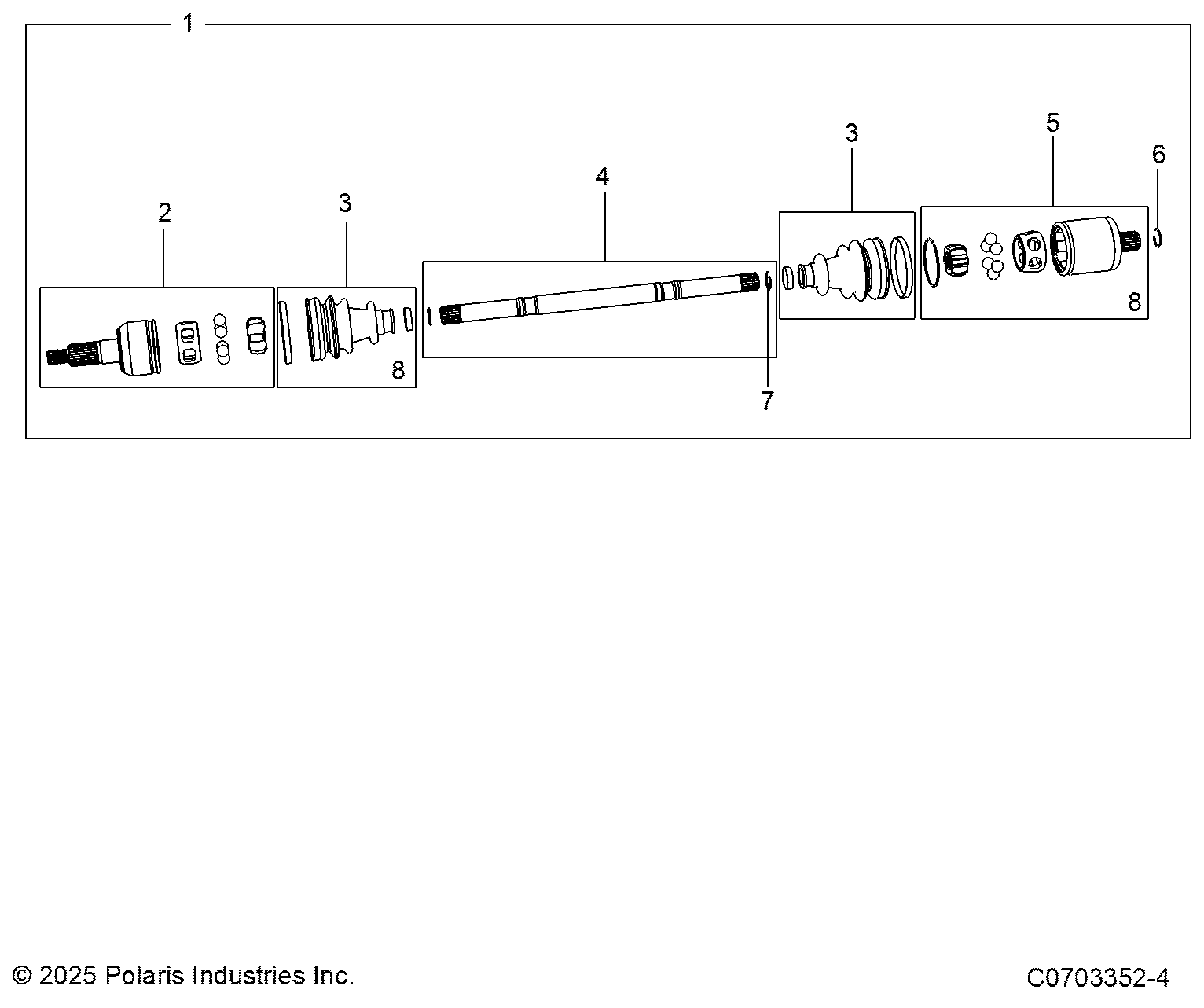 2026 GENERAL 1000 SPORT β DRIVE TRAIN, FRONT HALF SHAFT diagram