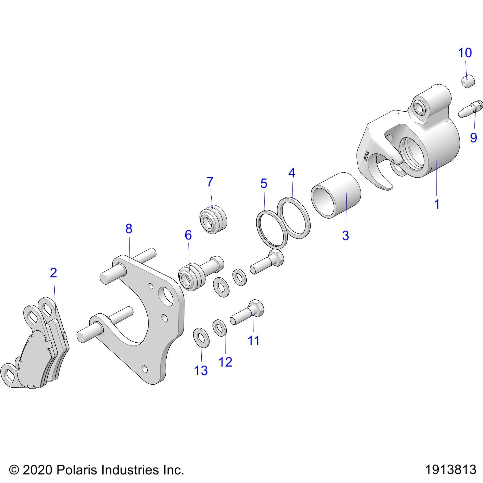 2026 SPORTSMAN 570 UTL 49S β BRAKES, FRONT CALIPER - A26SHR57AG (1913813) diagram