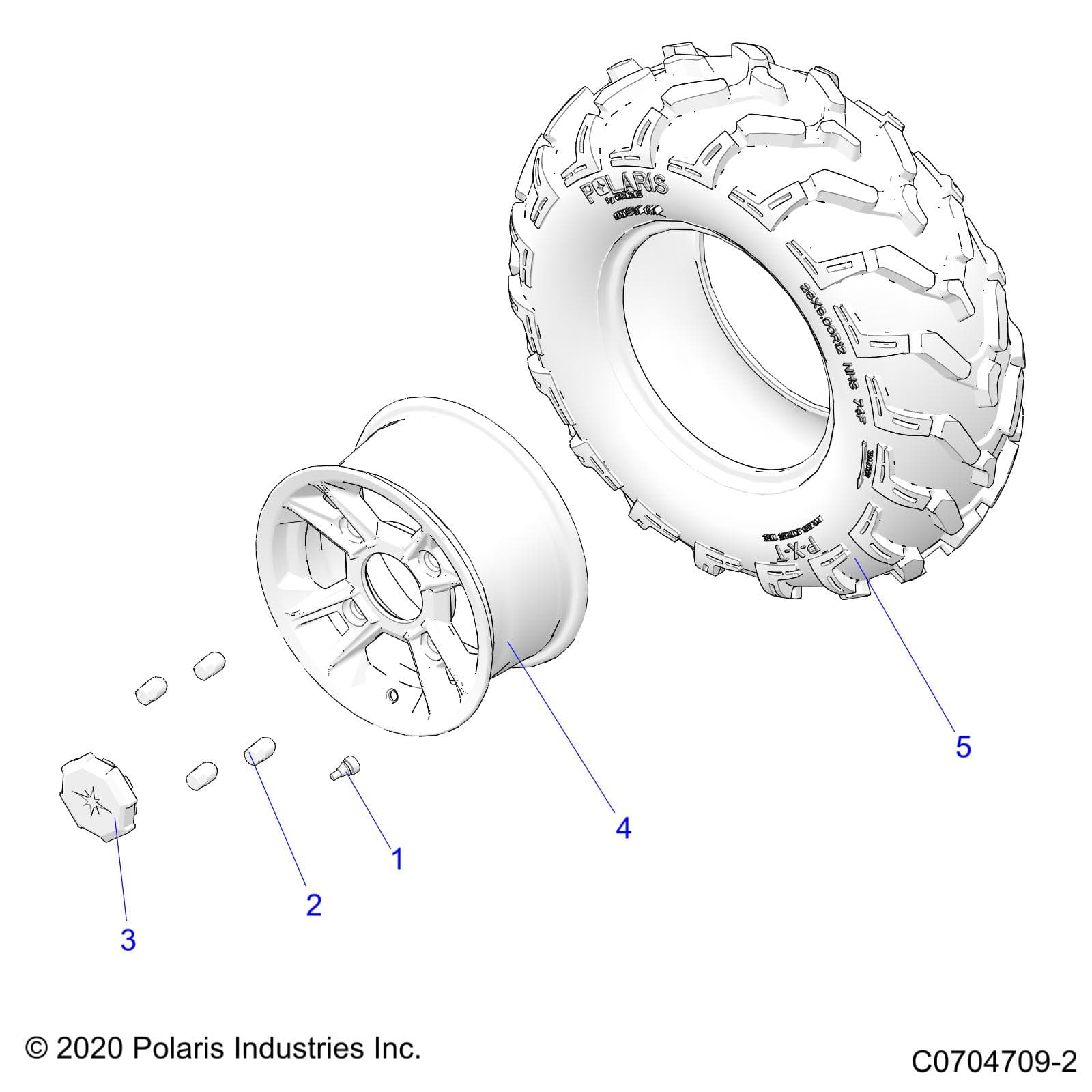 2026 RZR 900 TRAIL ULTIMATE β WHEELS, REAR - Z26A5F87A6 (C0704709-2) diagram