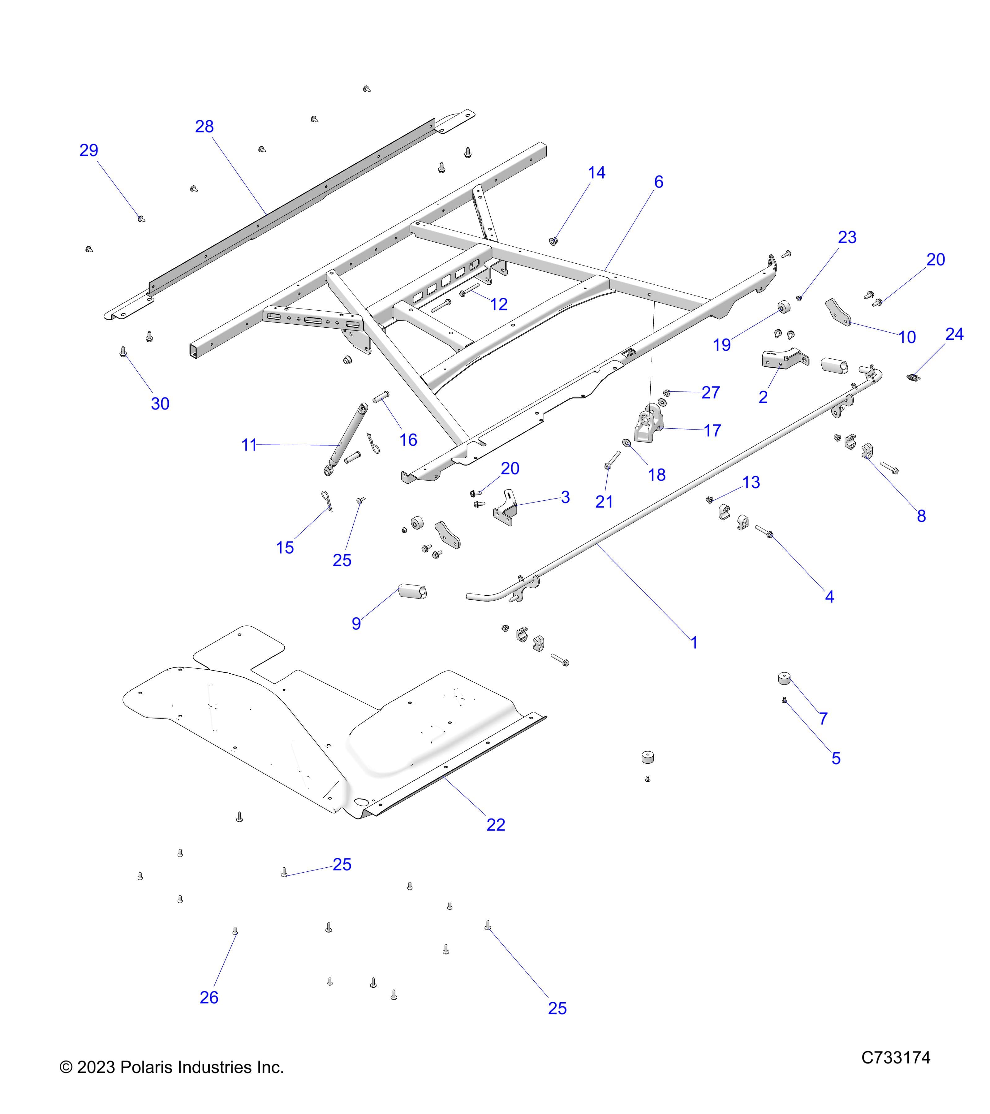 2026 RANGER 1000 XP CREW TEXAS EDITION β BODY, BOX, MOUNTING - R26RSF99AL (C733174) diagram