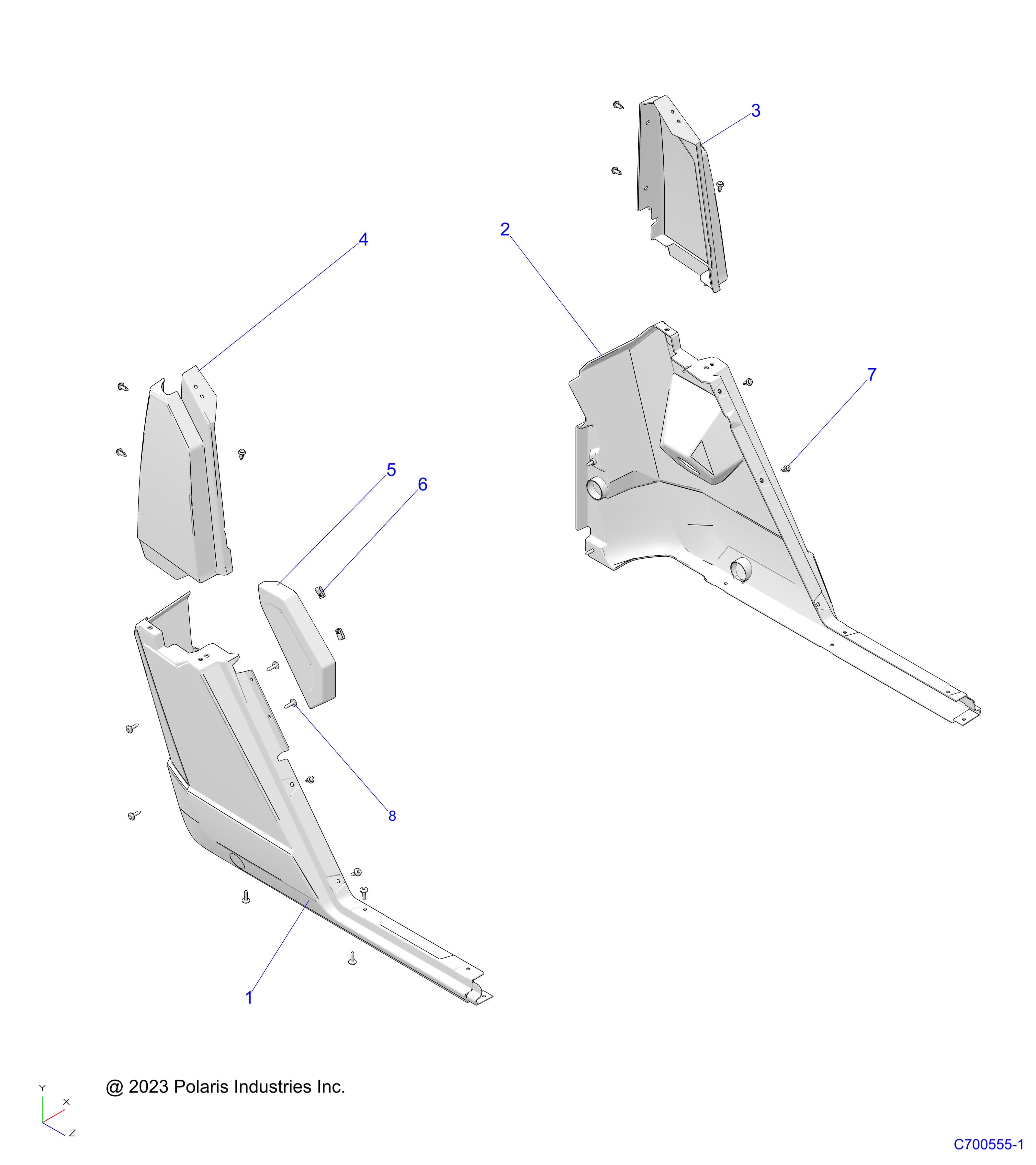 2026 RANGER 1000 XP NSTR β BODY, REAR FENDERS - R26RRU99A9/AF/AH/AB/AS/B9/BF/BH/BB/BS (C700555-1) diagram