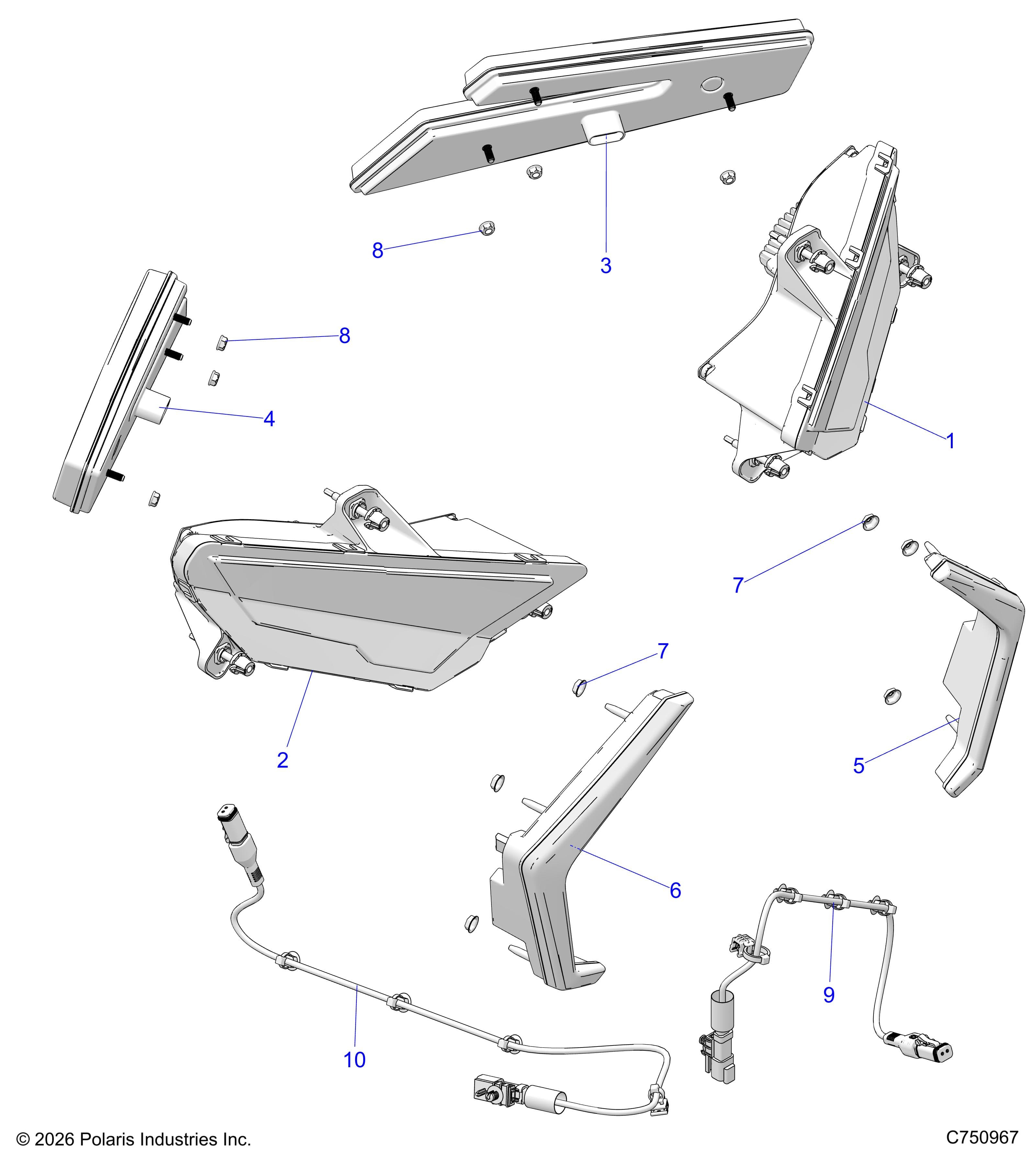 2026 RZR PRO R4 LE β ELECTRICAL, HEADLIGHTS AND TAILLIGHTS - Z26R4P2KBL (C750967) diagram