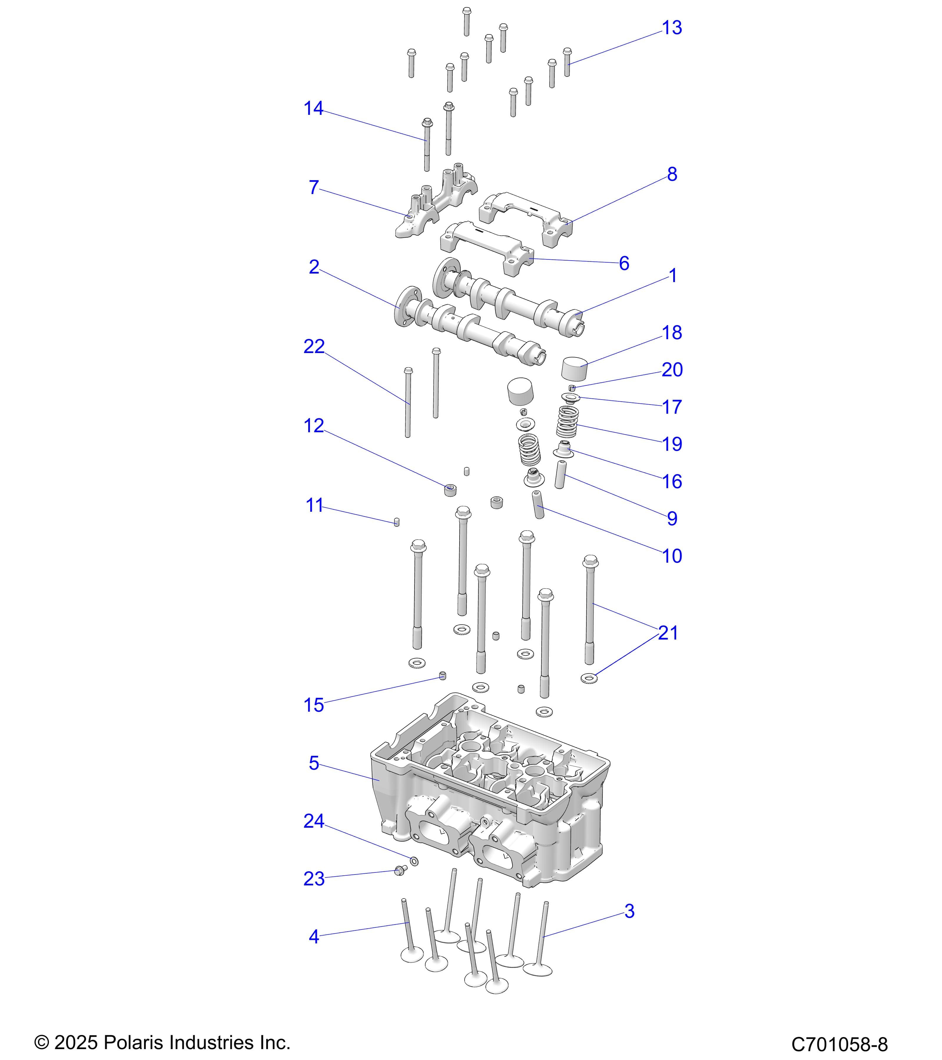 2026 RZR TRAIL S 1000 ULTIMATE β ENGINE, CYLINDER HEAD AND VALVES - Z26ASF99A6 (C701058-8) diagram