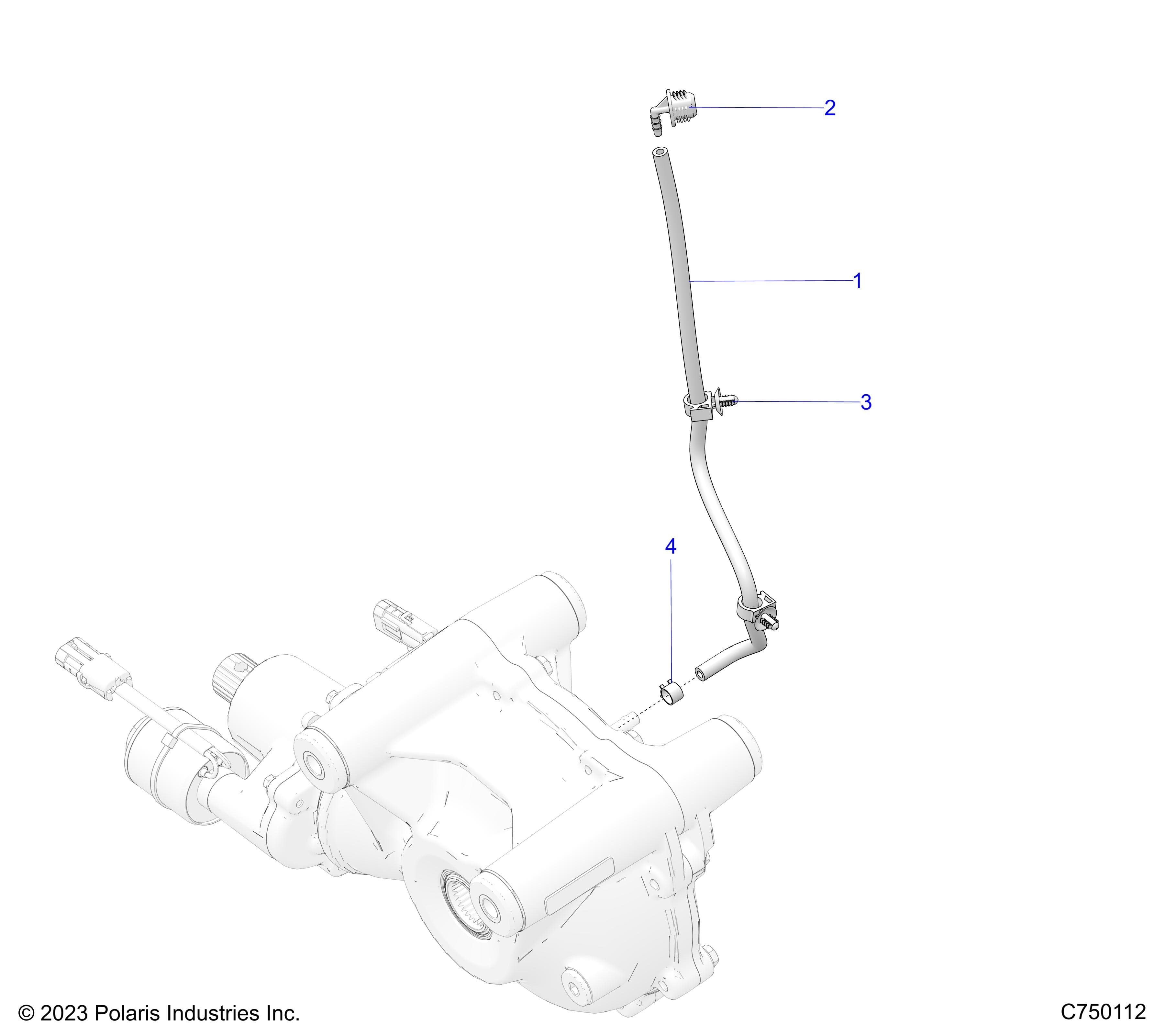2026 RZR PRO S4 SPORT β DRIVE TRAIN, GEARCASE, FRONT, VENTING - Z26S4E92A4/B4/A6/B6 (C750112) diagram