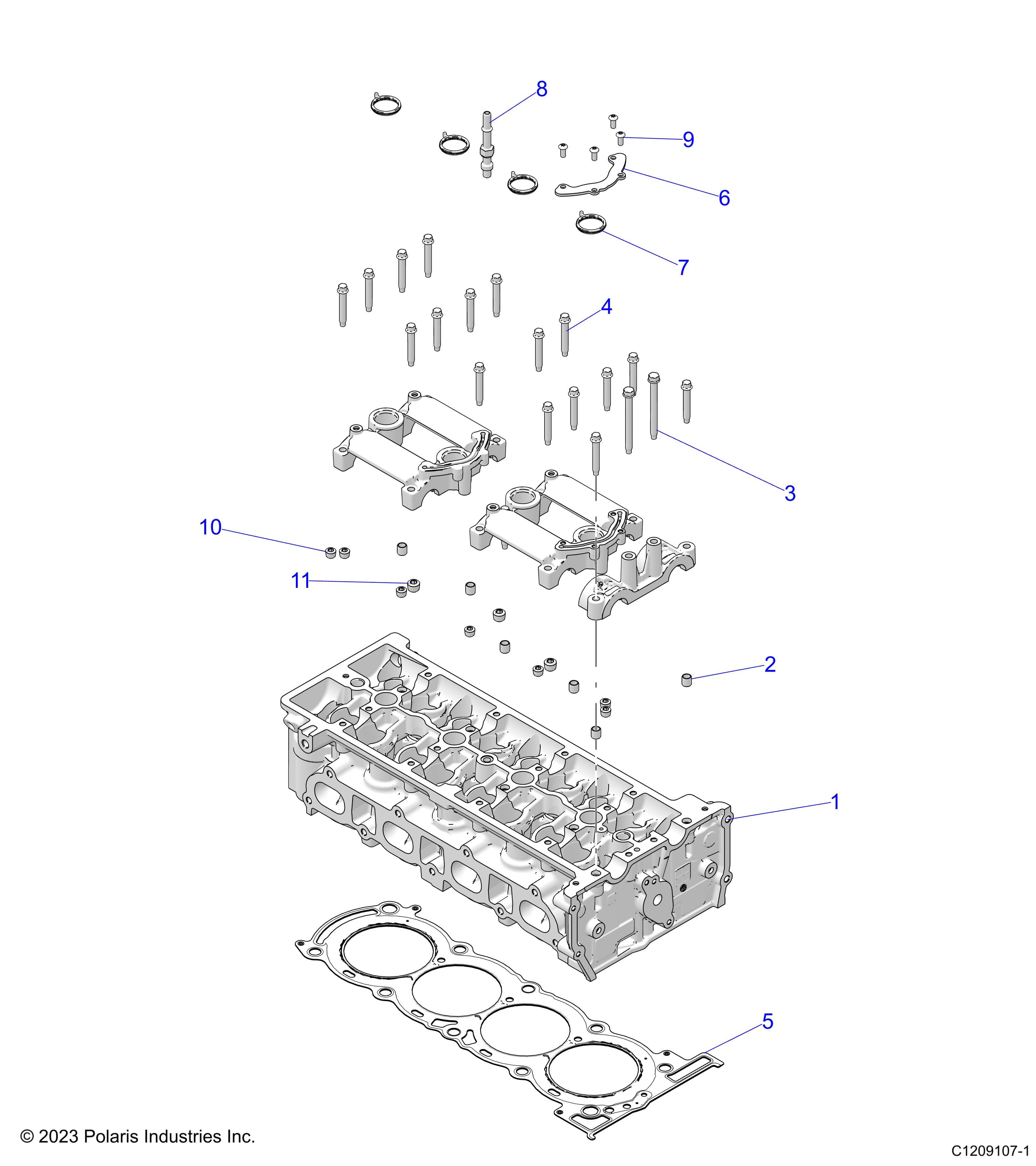 2026 RZR PRO R LE β ENGINE, CYLINDER HEAD - Z26RPP2KBL (C1209107-1) diagram
