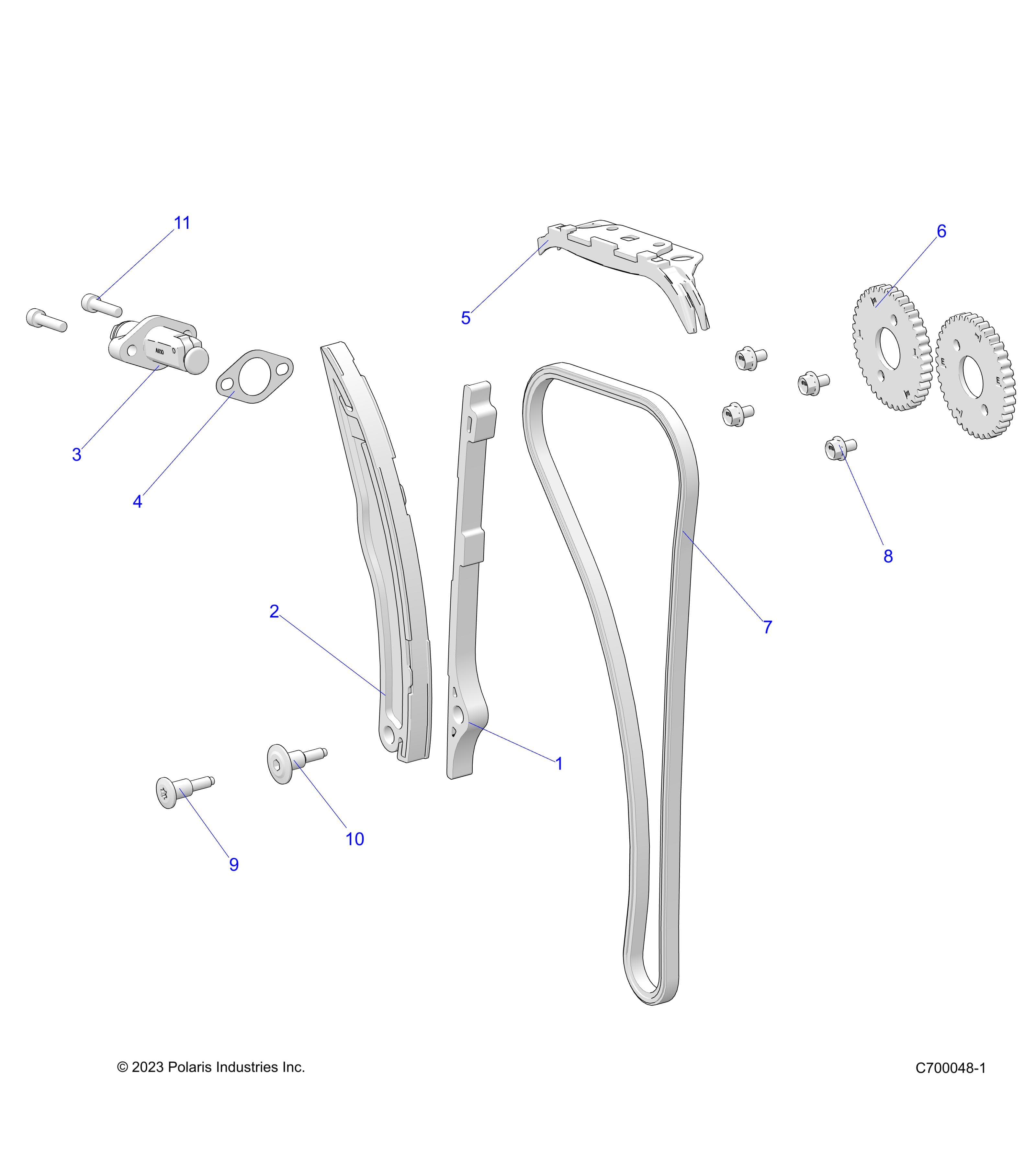 2026 RANGER 1000 XP CREW NSTR ULTIMATE TRAIL BOSS β ENGINE, CAM CHAIN & TENSIONER - R26RSV99AK (C700048-1) diagram