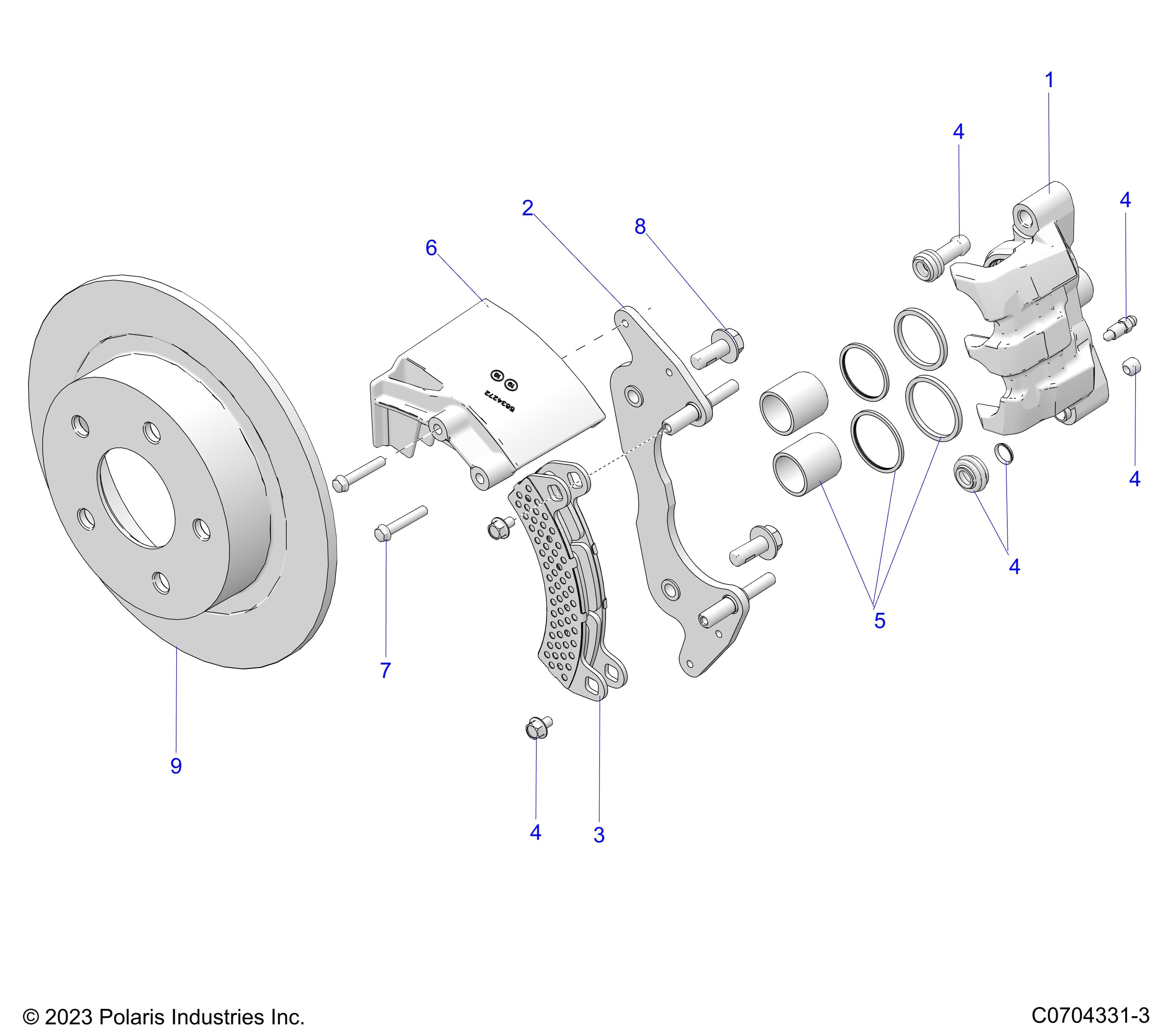 2026 POLARIS XPEDITION ADV 5 NORTHSTAR β BRAKES, FRONT CALIPER diagram