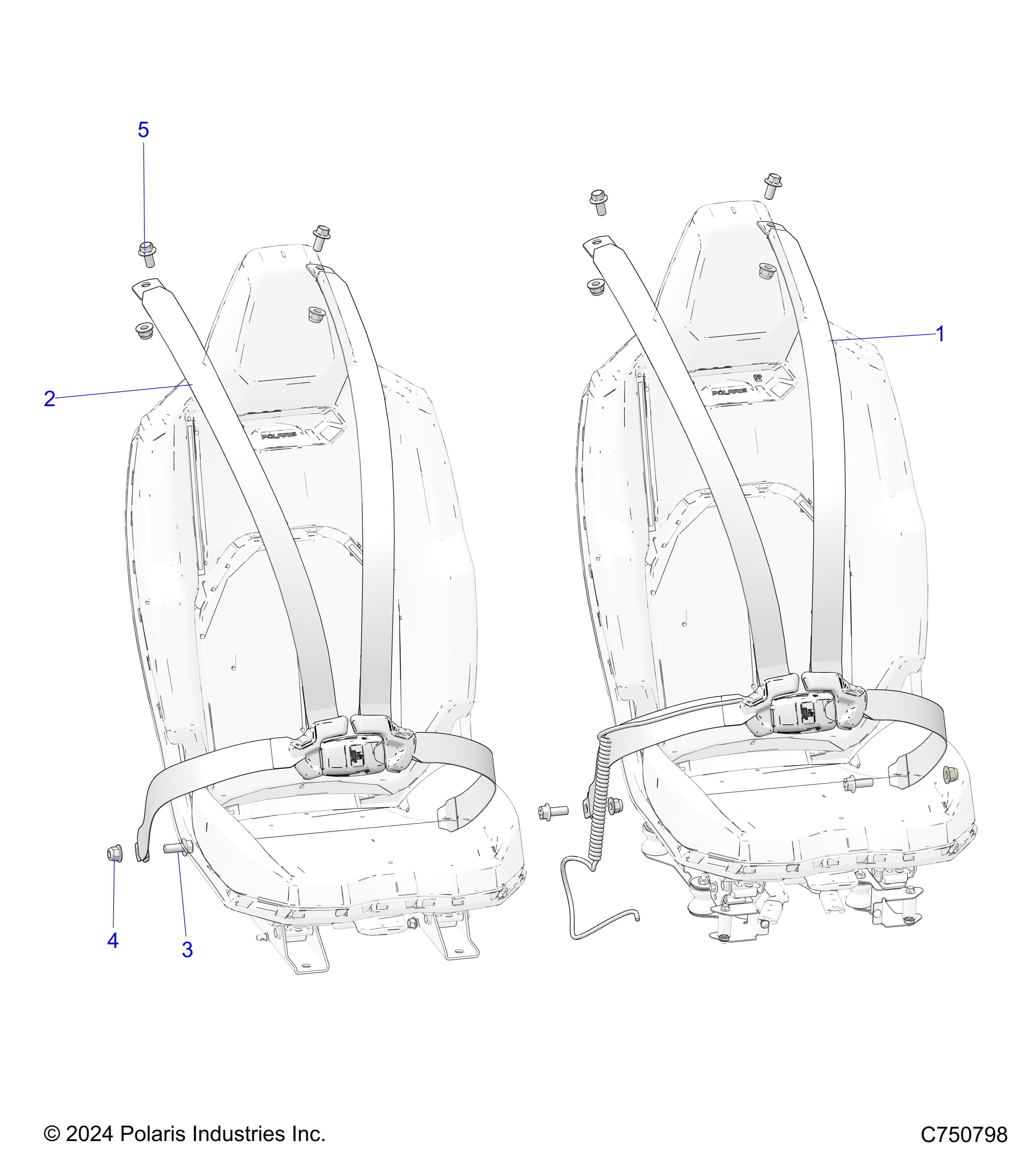 2026 RZR PRO S SPORT β BODY, SEAT BELT MOUNTING, FRONT 4 POINT - Z26SPE92A4/B4/A6/B6 (C750798) diagram