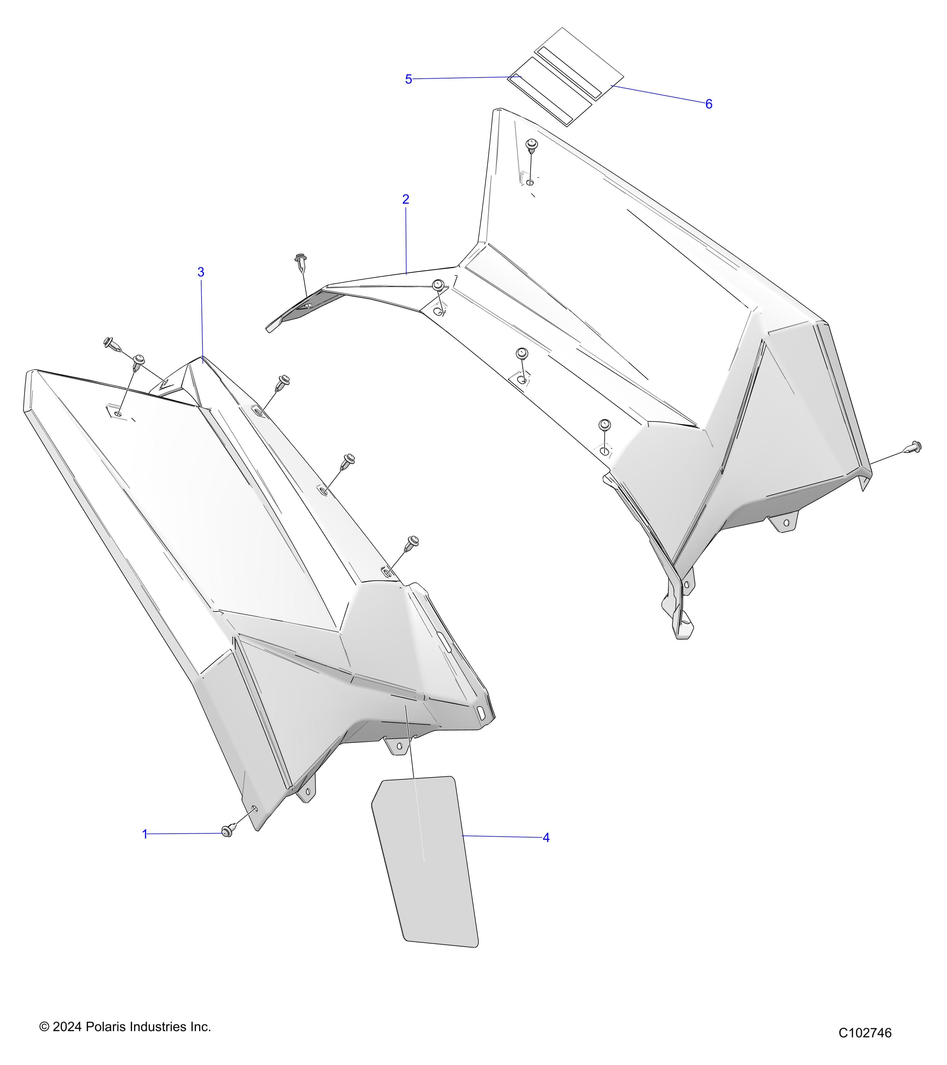 2026 SCRAMBLER 850 48" R02 - A26SVA85A4 β BODY, REAR CAB - A26SVA85A4 (C102746) diagram