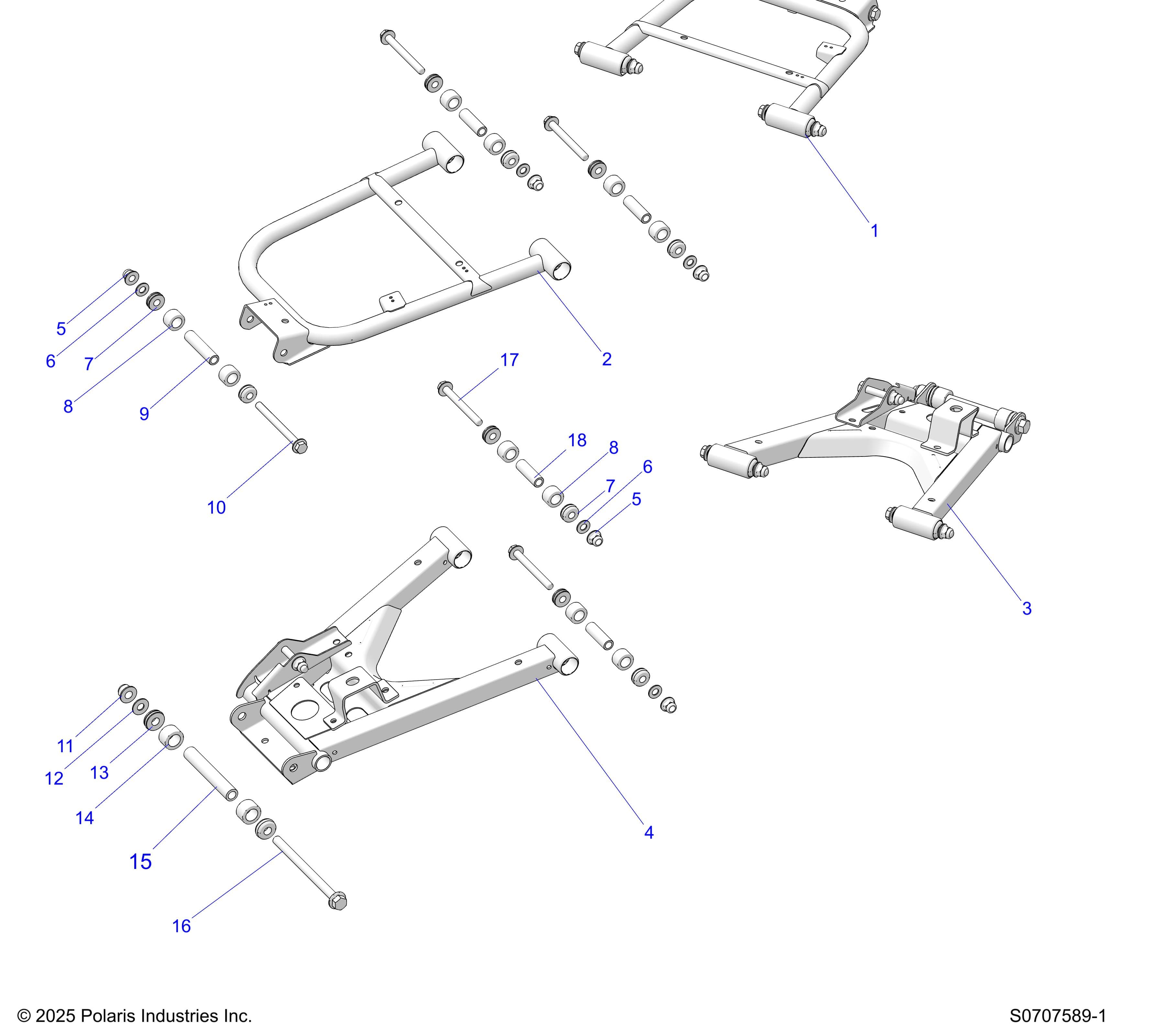 2026 RANGER 1000 NON EPS β SUSPENSION, REAR CONTROL ARMS diagram