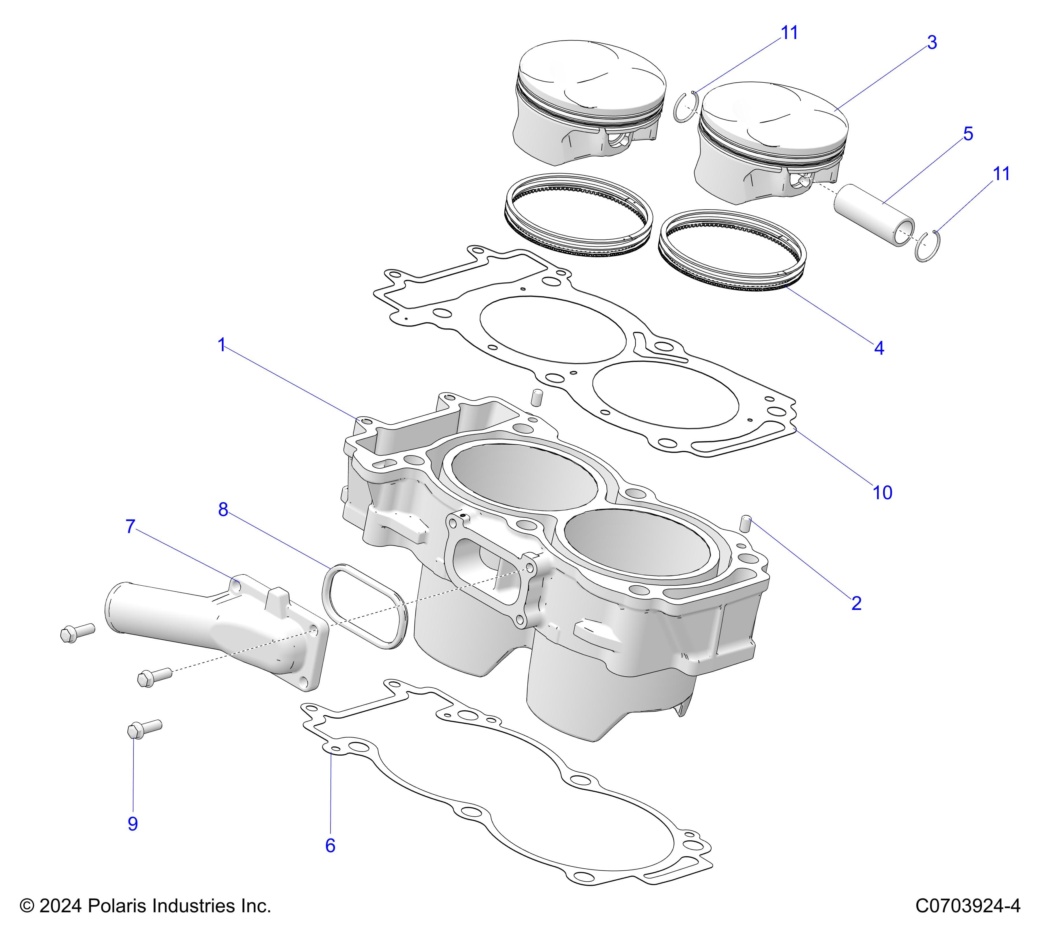 2026 GENERAL 1000 PREMIUM β ENGINE, CYLINDER AND PISTON diagram