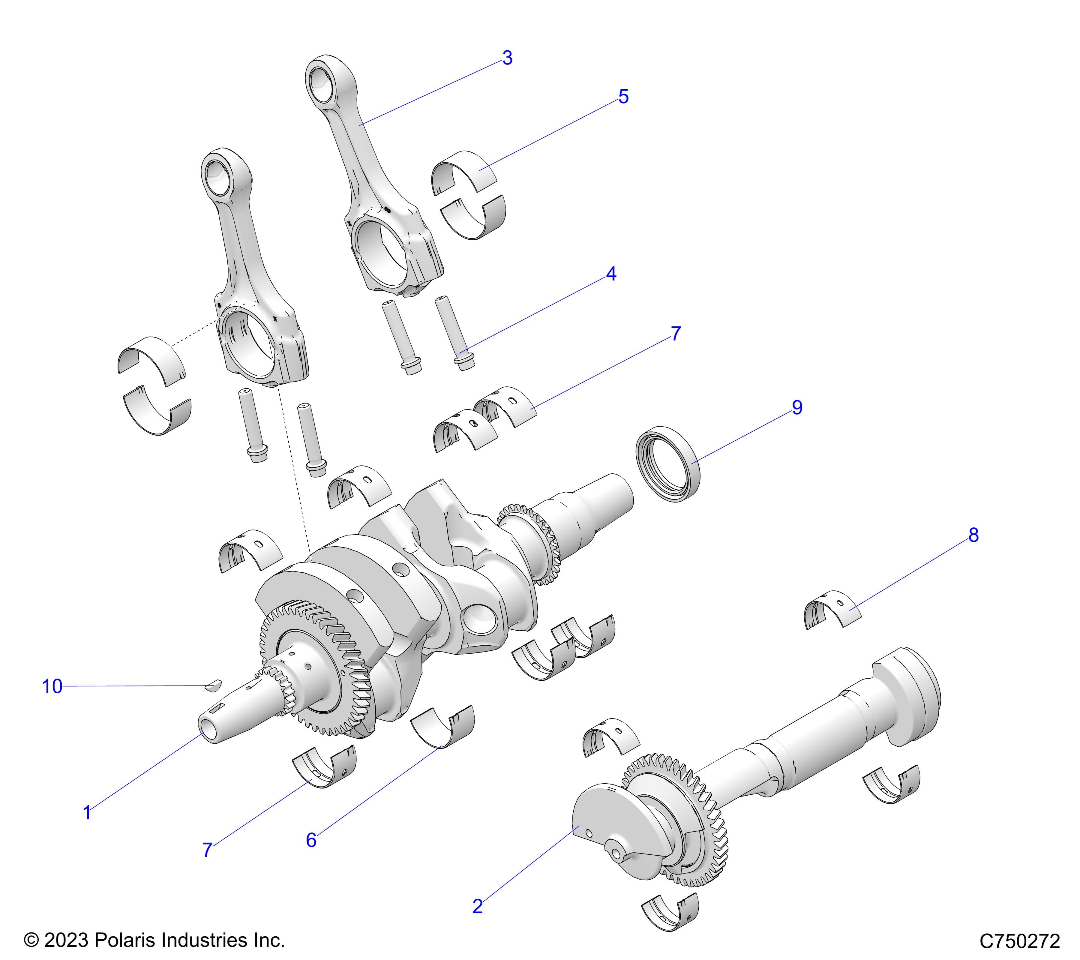 2026 RZR PRO S4 SPORT β ENGINE, CRANKSHAFT AND BEARINGS - Z26S4E92A4/B4/A6/B6 (C750272) diagram