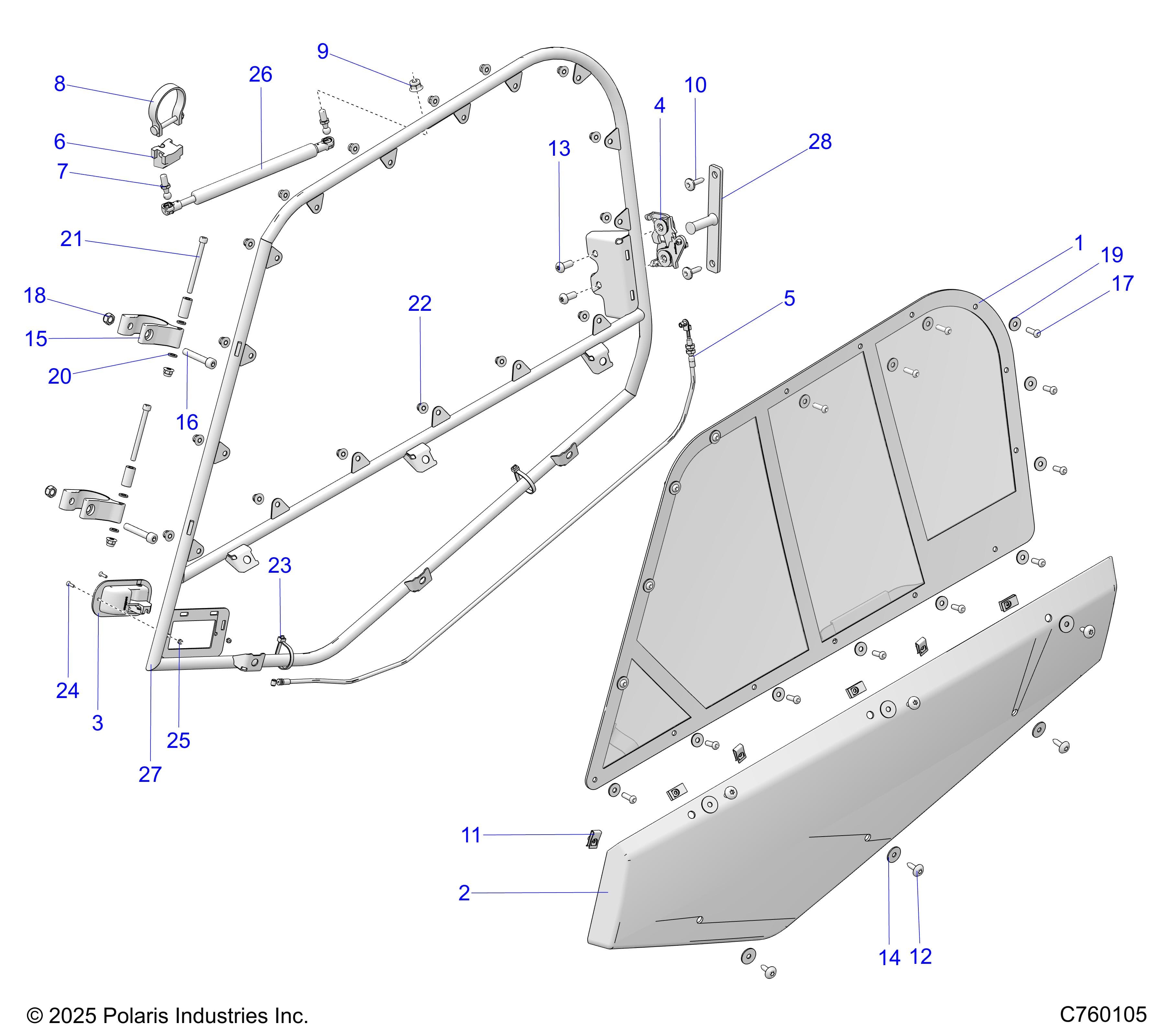 2026 RZR PRO R RACE H.O. β BODY, DOORS - Z26RRL2KAL (C760105) diagram