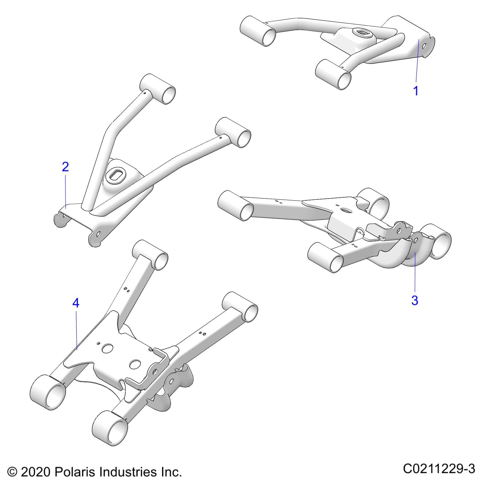 2026 SPORTSMAN 450 EPS 50S β SUSPENSION, REAR CONTROL ARMS - A26SEE50B1/B4 (C0211229-3) diagram