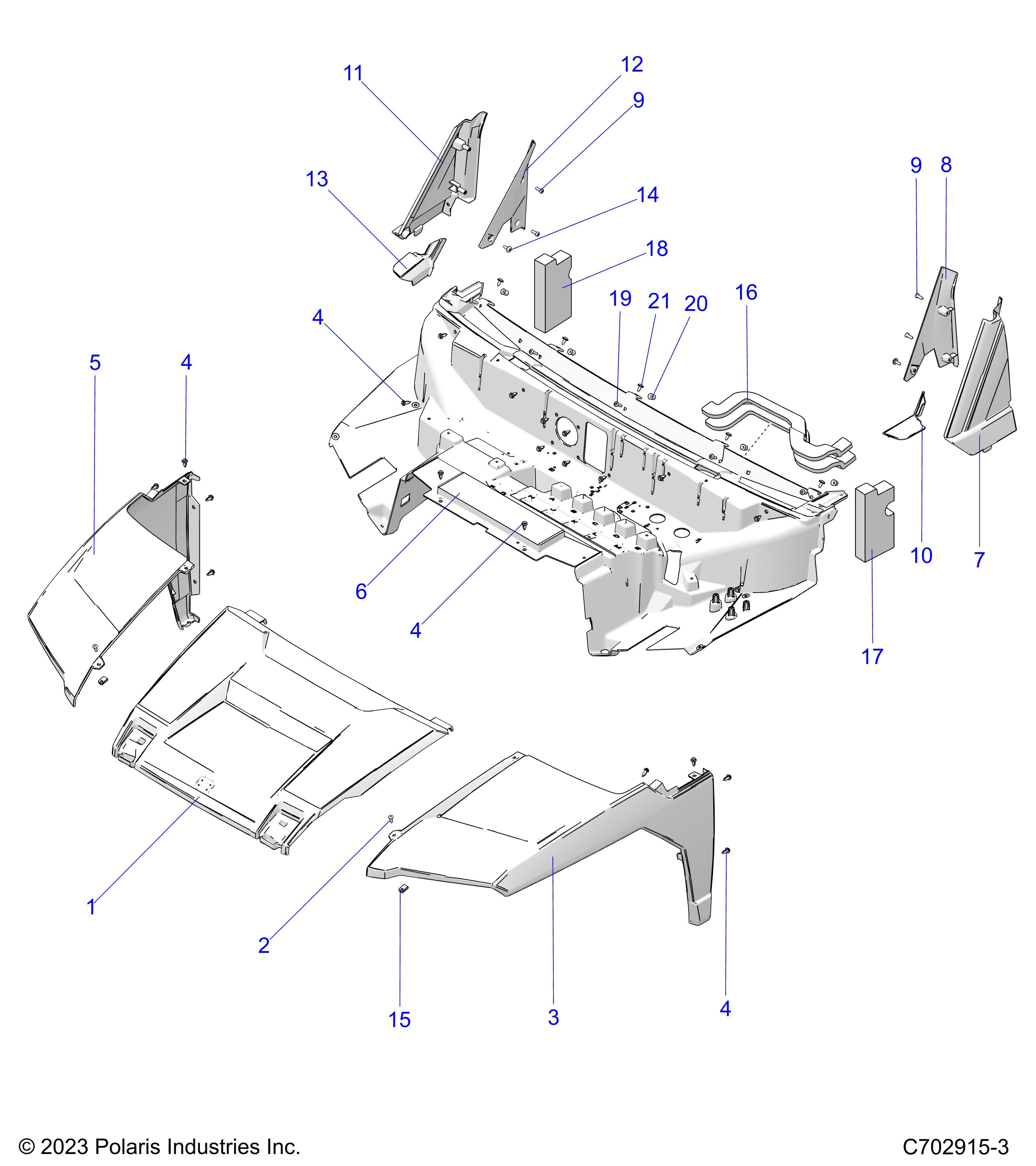 2026 POLARIS XPEDITION ADV 5 NORTHSTAR β BODY, HOOD, LINER, FRONT FENDERS, PILLARS diagram