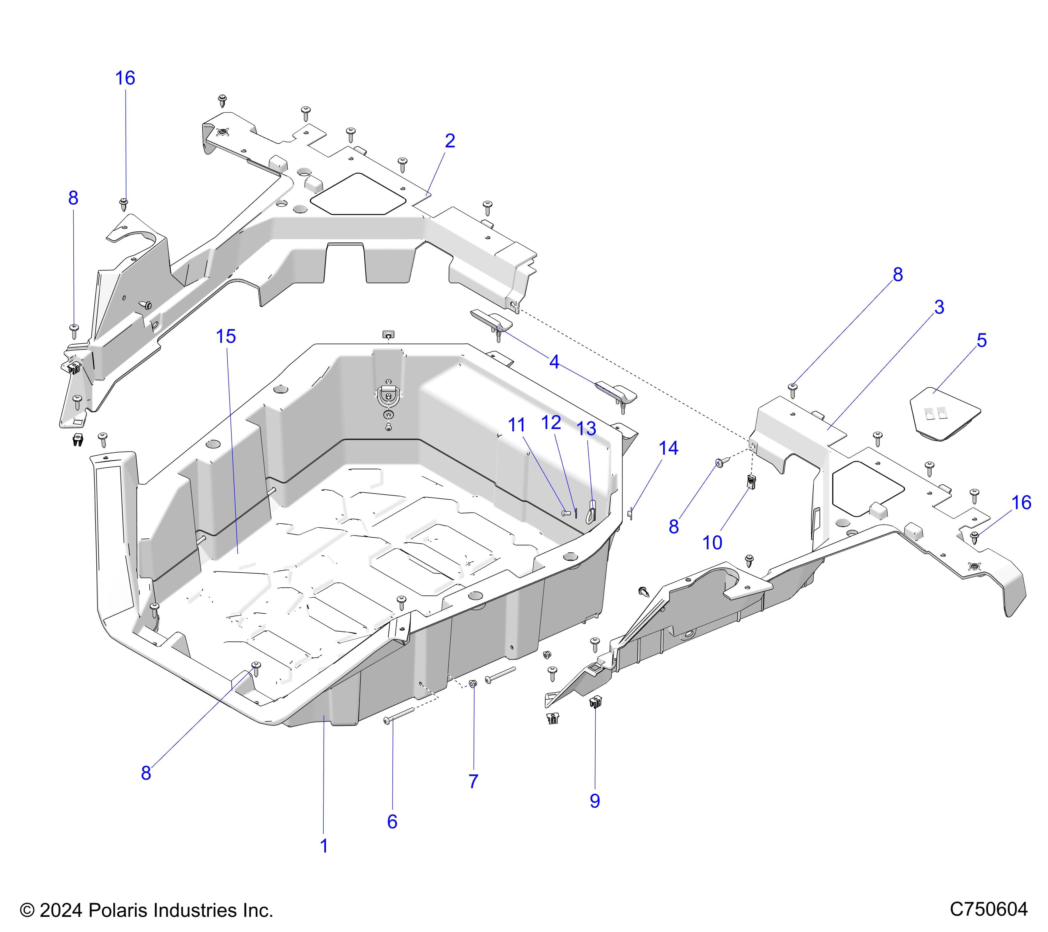 2026 RZR PRO S4 SPORT β BODY, CARGO BOX - Z26S4E92A4/B4/A6/B6 (C750604) diagram