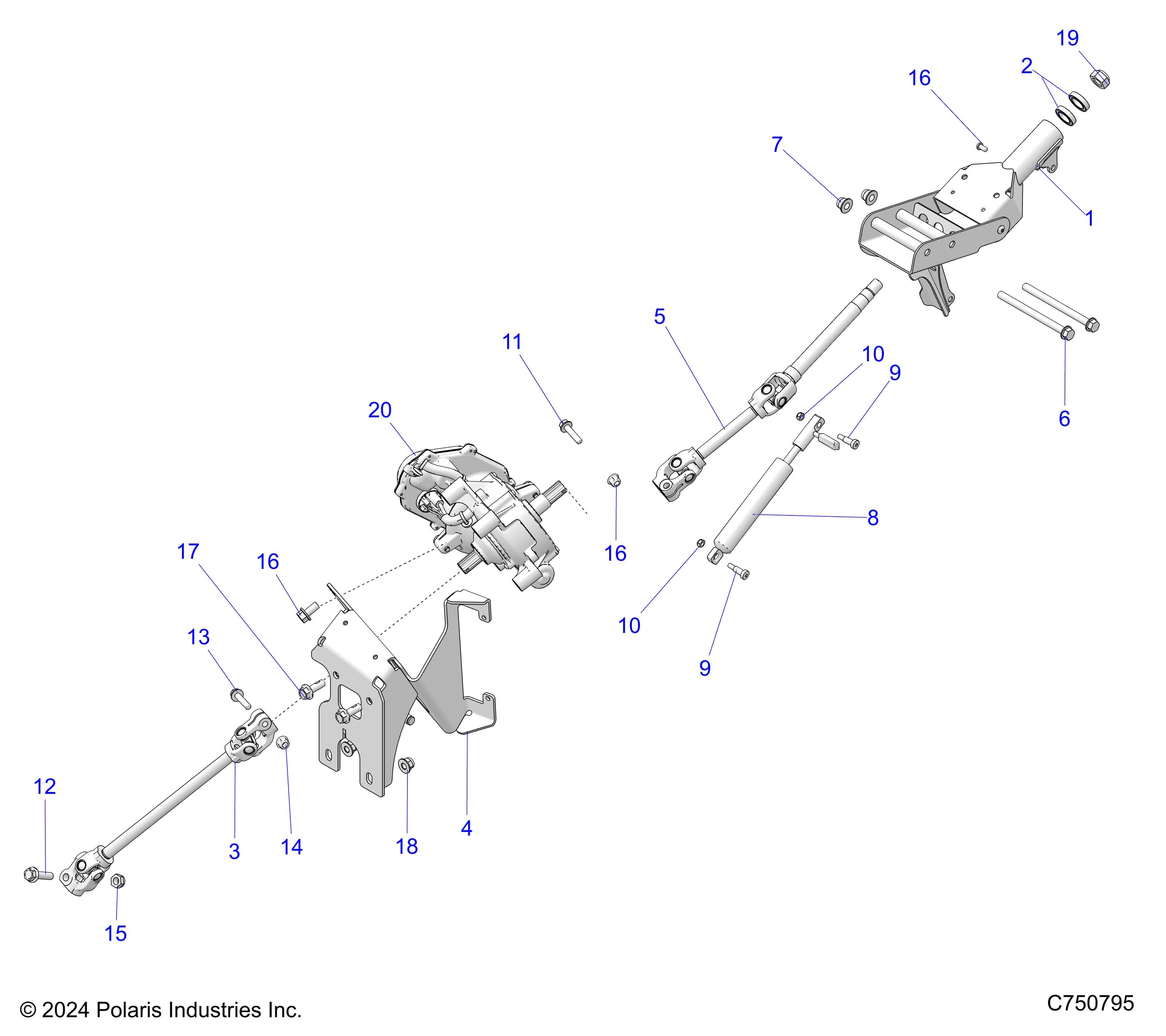 2026 RZR PRO XP 4 SPORT β STEERING, STEERING ASM - Z26X4E92A4/B4/A6/B6 (C750795) diagram