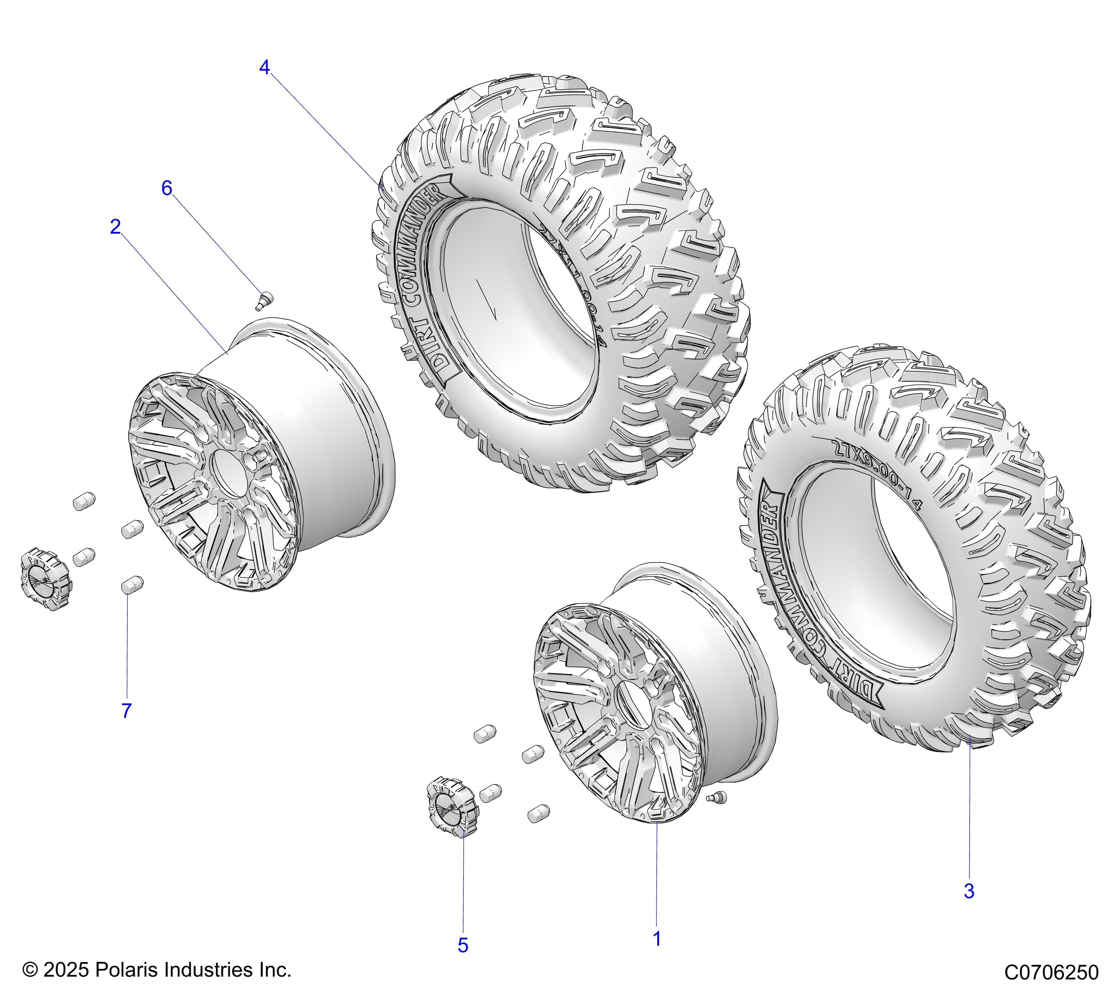 2026 GENERAL 1000 SPORT β WHEELS, FRONT & REAR diagram