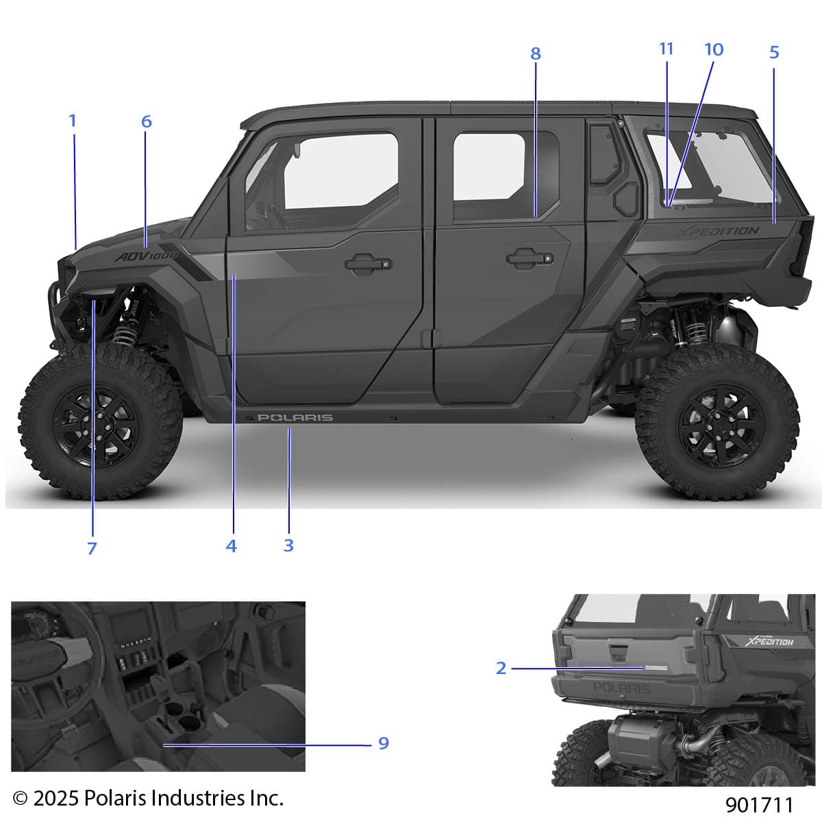 2026 POLARIS XPEDITION ADV 5 NORTHSTAR β BODY, DECALS, GRAPHICS - G26GZW99AS/BS diagram
