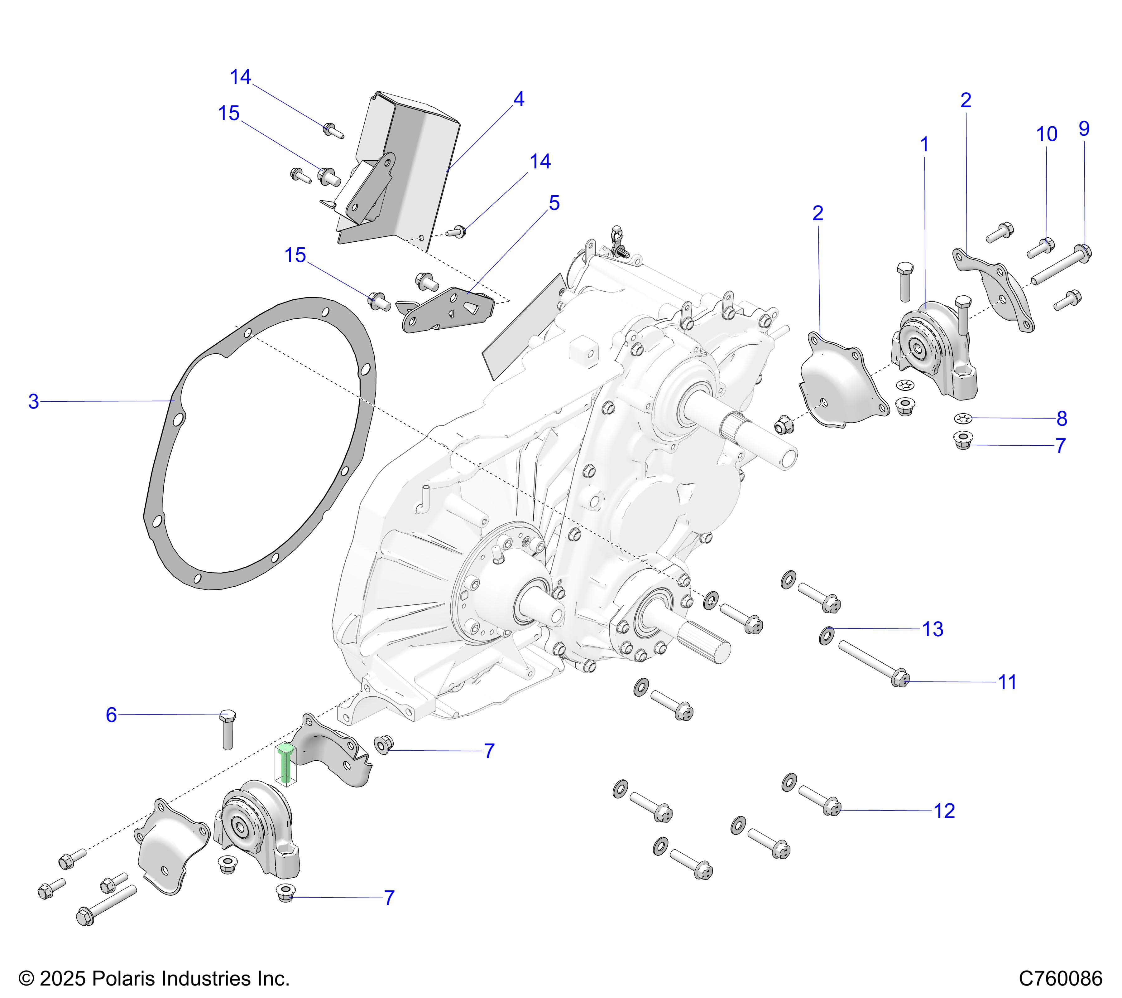 2026 RZR PRO R RACE H.O. β DRIVE TRAIN, GEARCASE MOUNTING, MAIN - Z26RRL2KAL (C760080) diagram