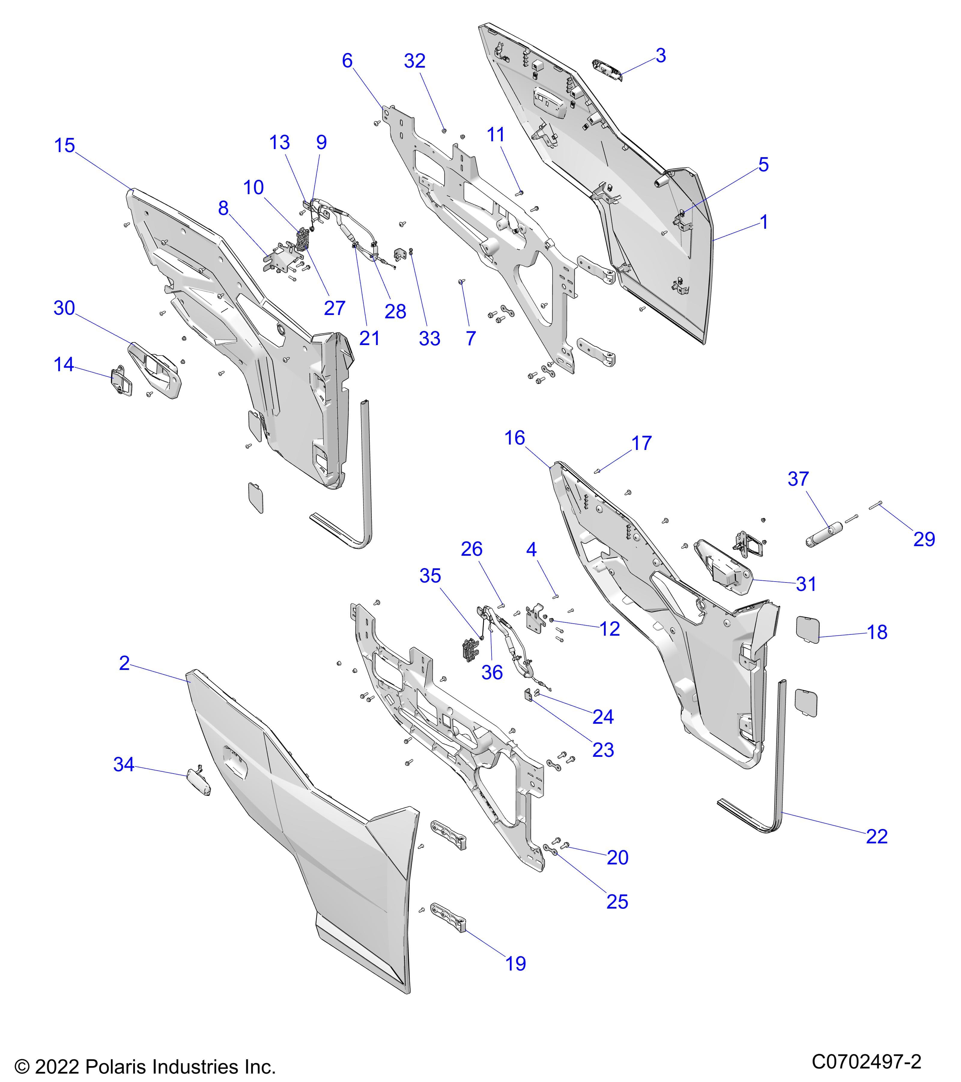 2026 GENERAL 1000 SPORT β BODY, DOORS diagram