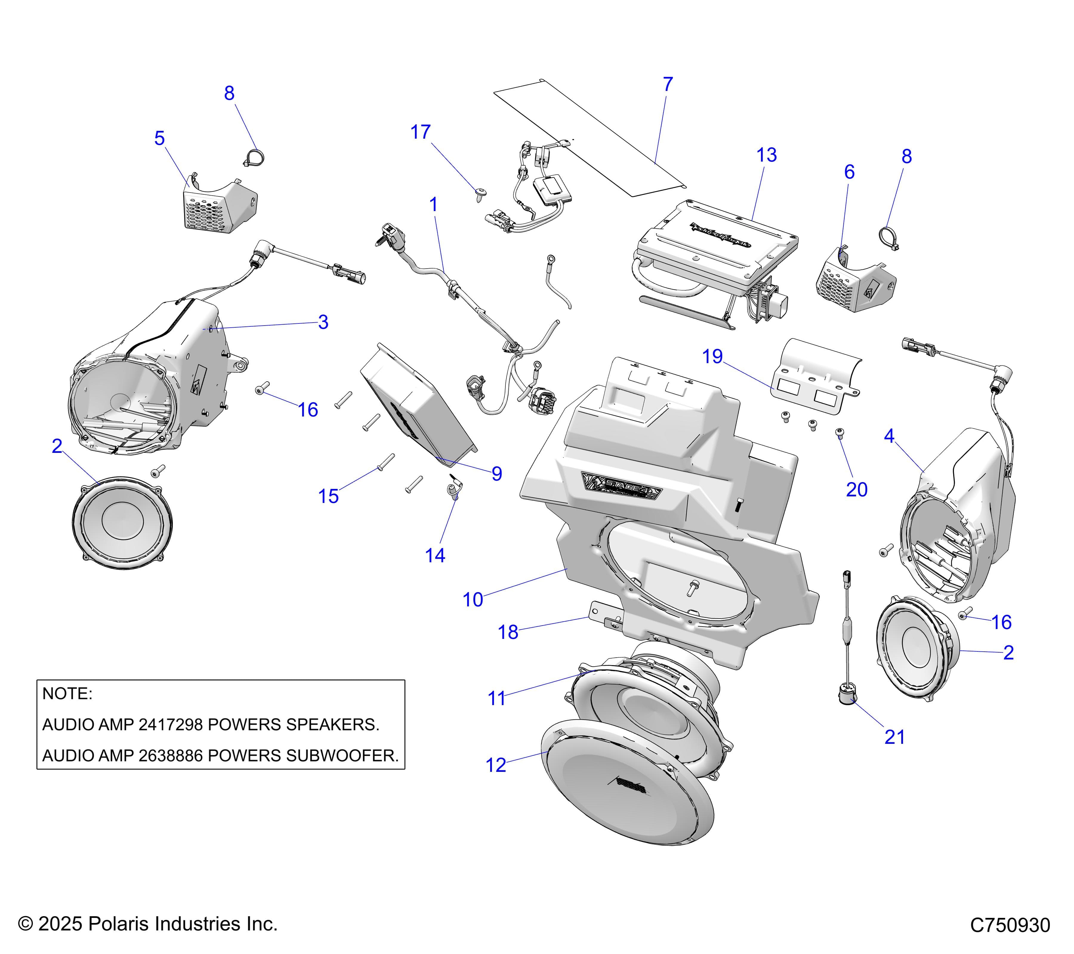 2026 RZR PRO S4 ULTIMATE EVP,LE β ELECTRICAL, AUDIO, FRONT - Z26S4P92BL (C750930) diagram