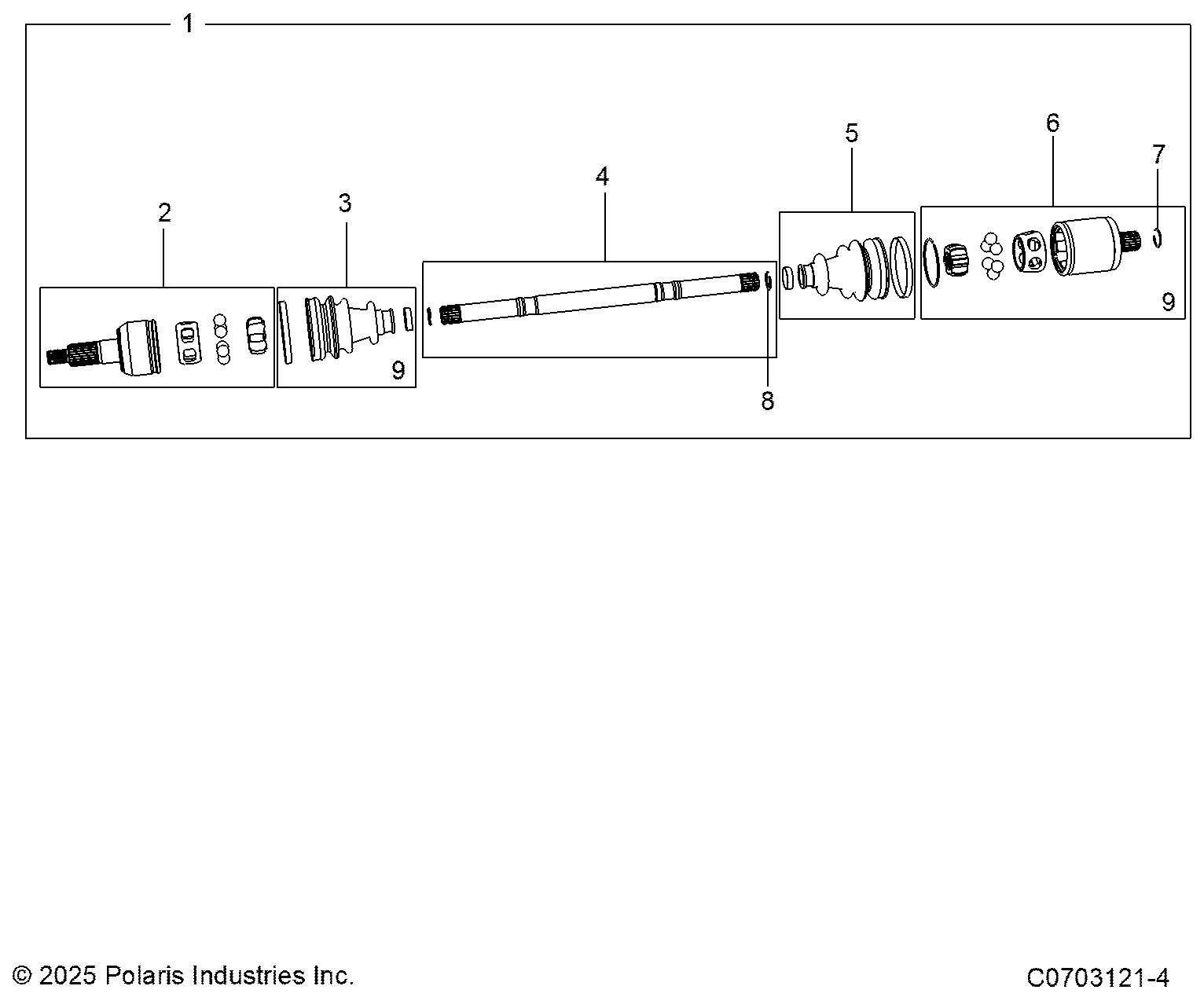 2026 GENERAL 1000 SPORT β DRIVE TRAIN, REAR HALF SHAFT diagram