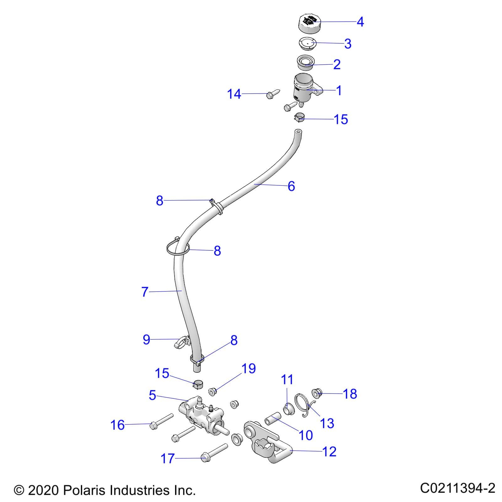 2026 SPORTSMAN 450 50S β BRAKES, BRAKE PEDAL and MASTER CYLINDER - A26SEA50B1/B4 (C0211394-2) diagram