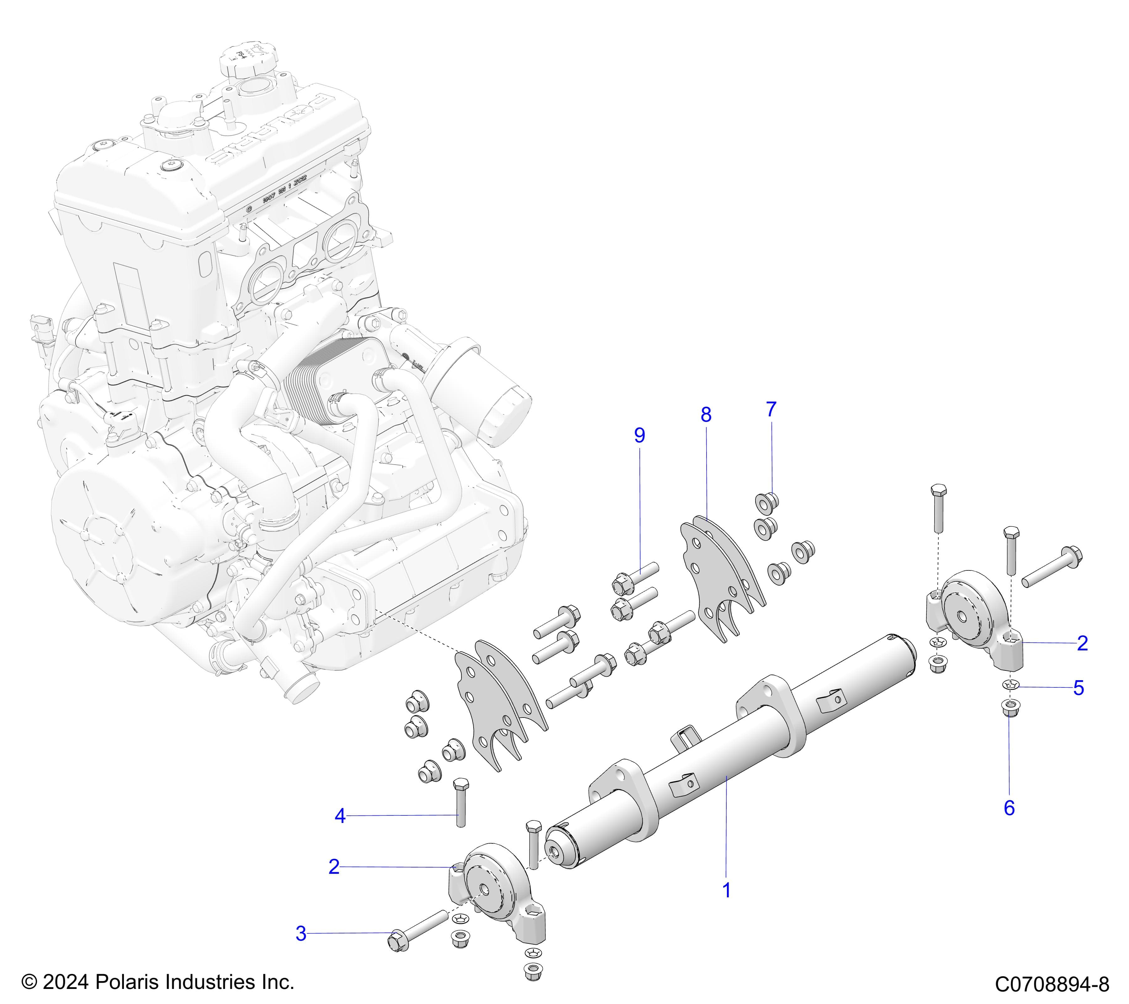 2026 POLARIS XPEDITION ADV 5 NORTHSTAR β ENGINE, MOUNTING & LONG BLOCK diagram
